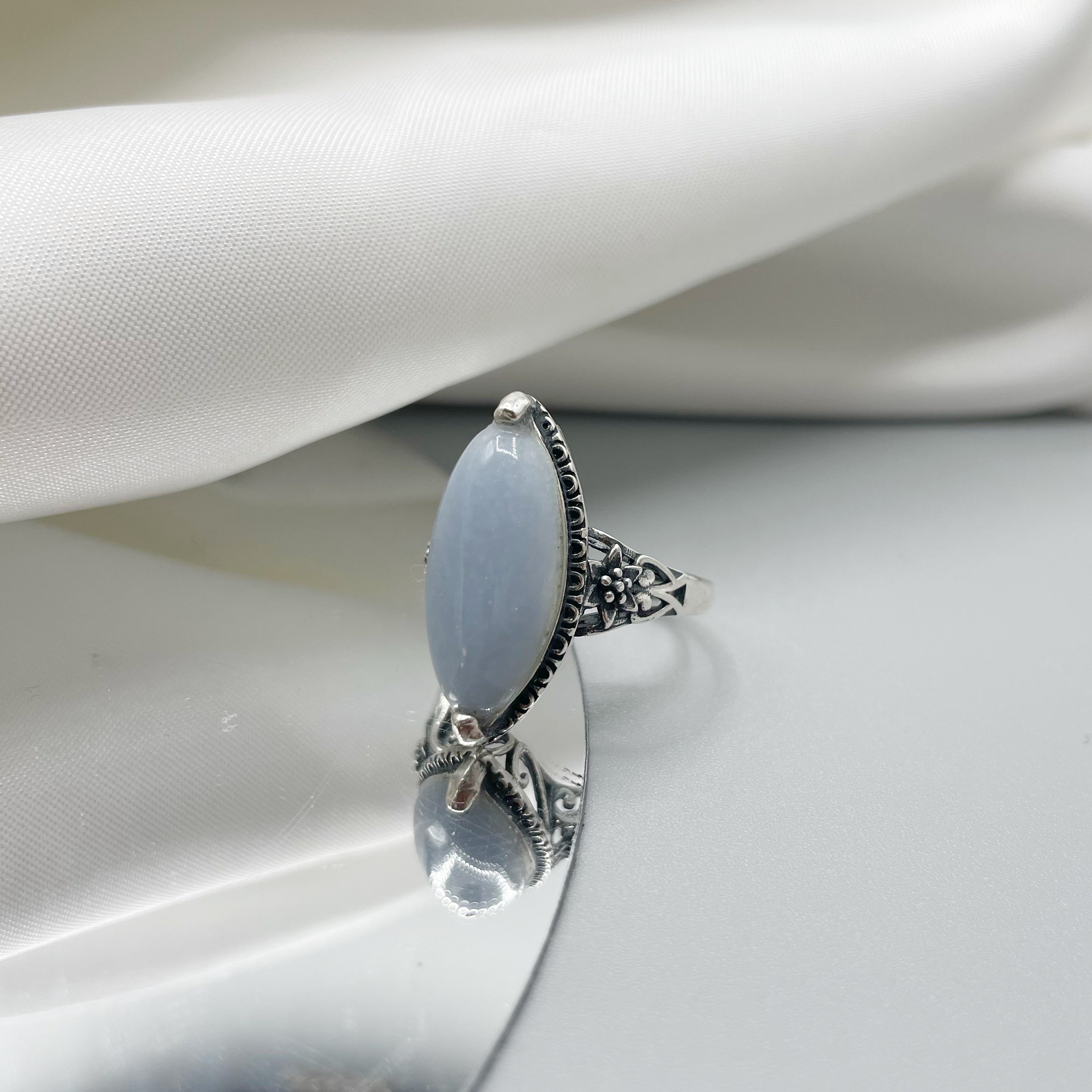 Anello Angelite e Argento 925