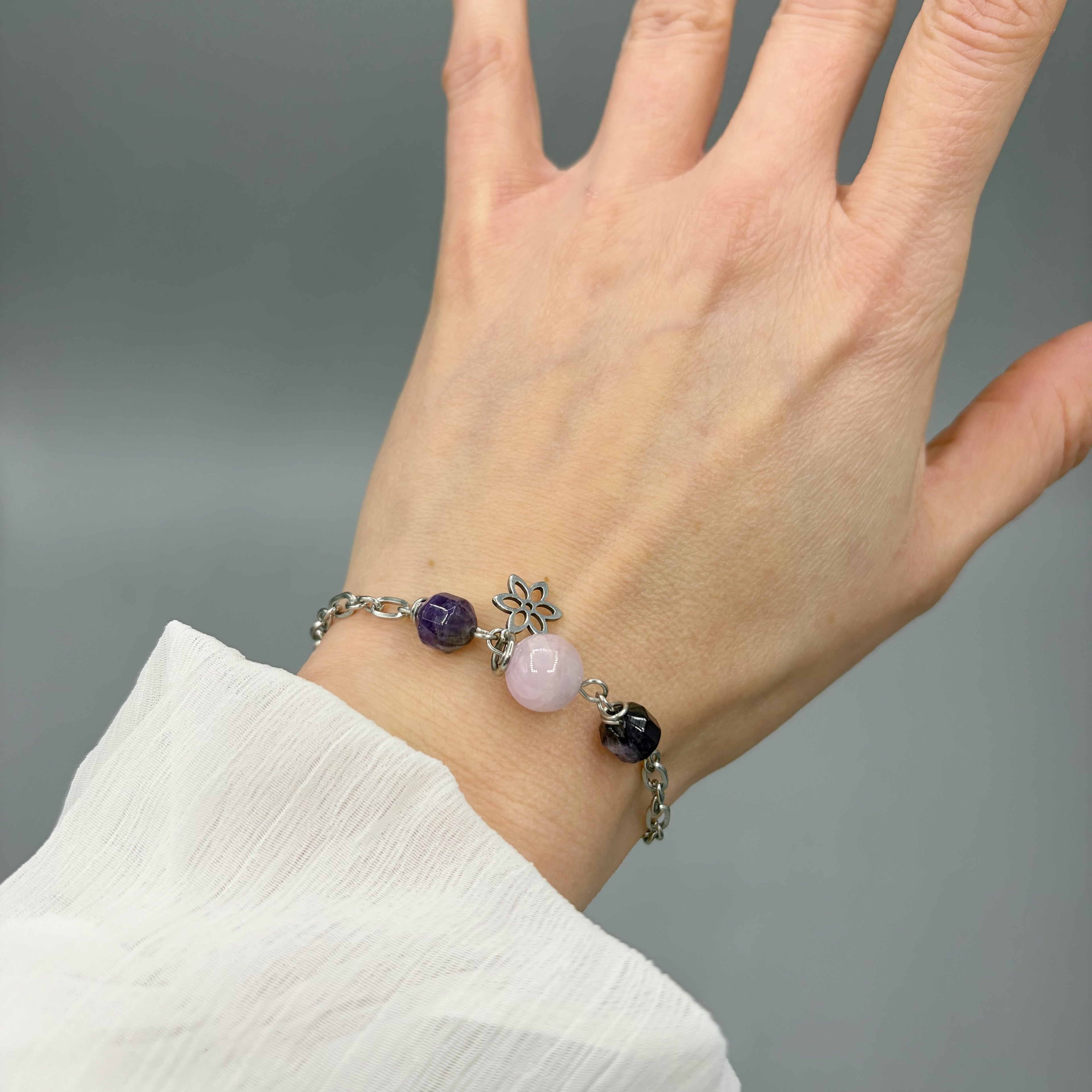 Bracciale Manifestazione - Kunzite e Ametista - LIMITED EDITION