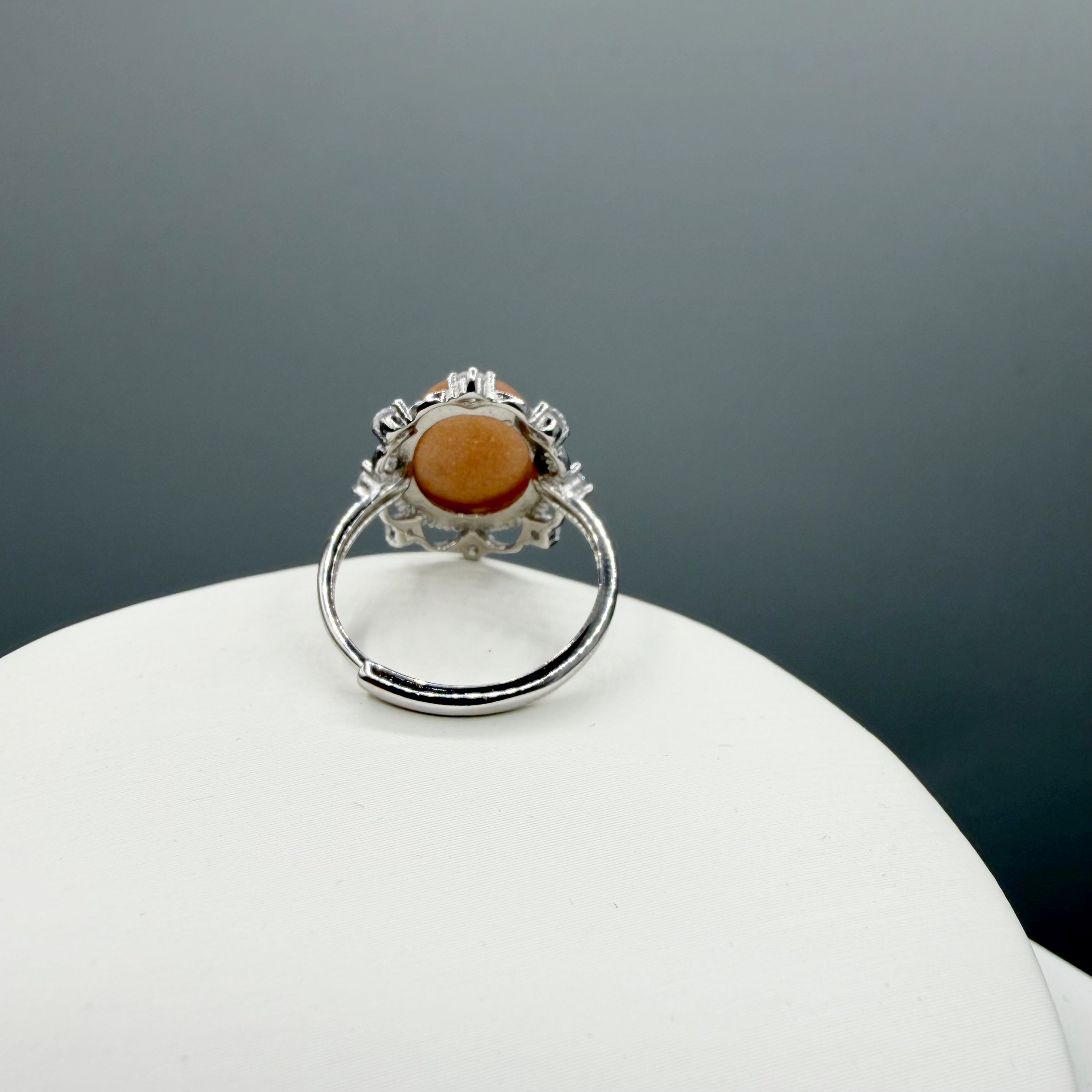 Anello Pietra di Luna Pesca - Argento 925