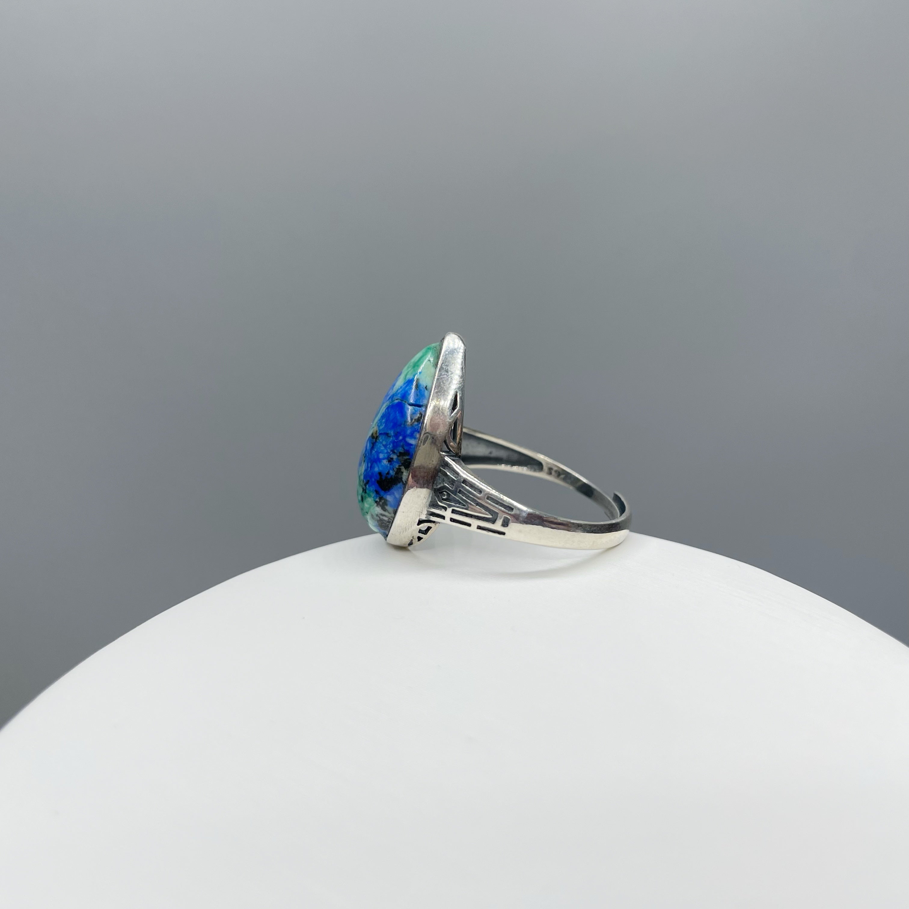 Anello Turchese Naturale e Lapislazzuli - Argento 925