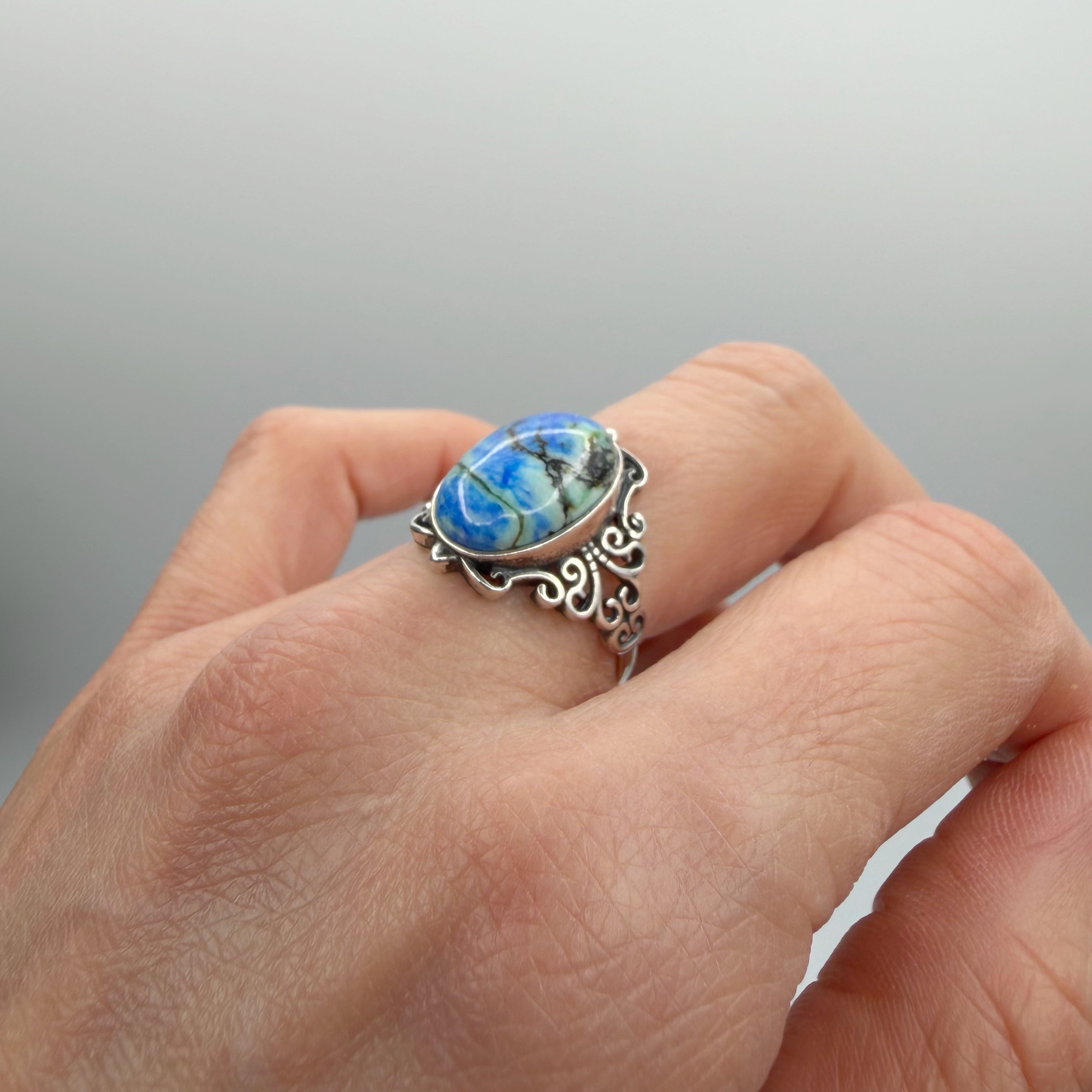 Anello Lapis e Turchese e Argento 925