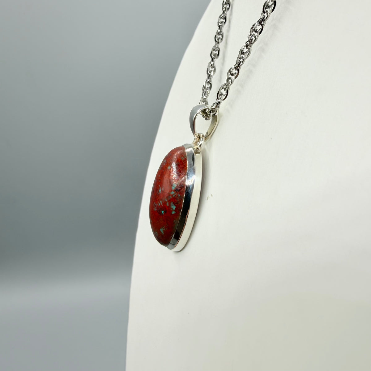 Ciondolo Cuprite e Argento 925 - Ovale