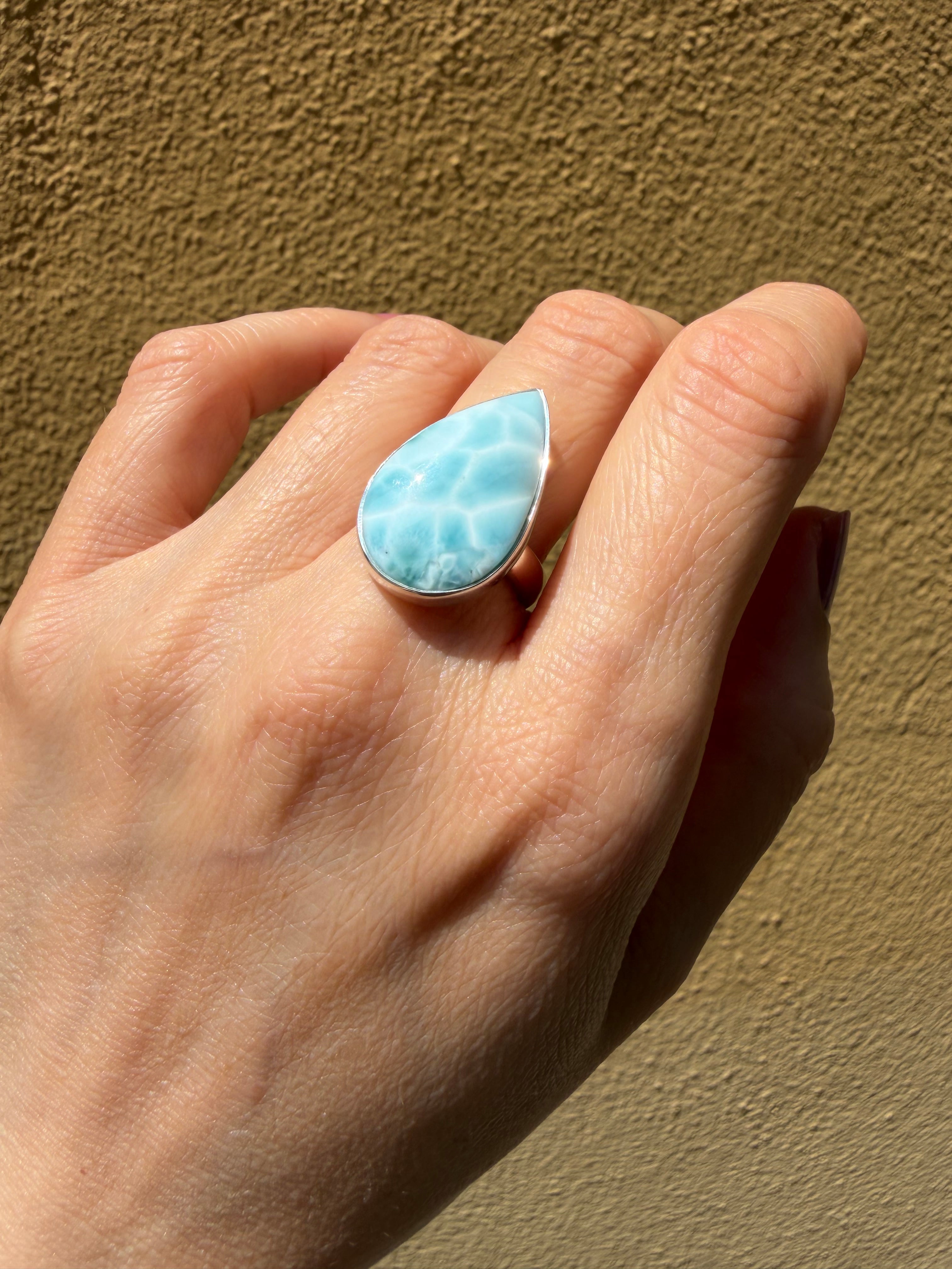 Anello Larimar Argento 925 - a Goccia