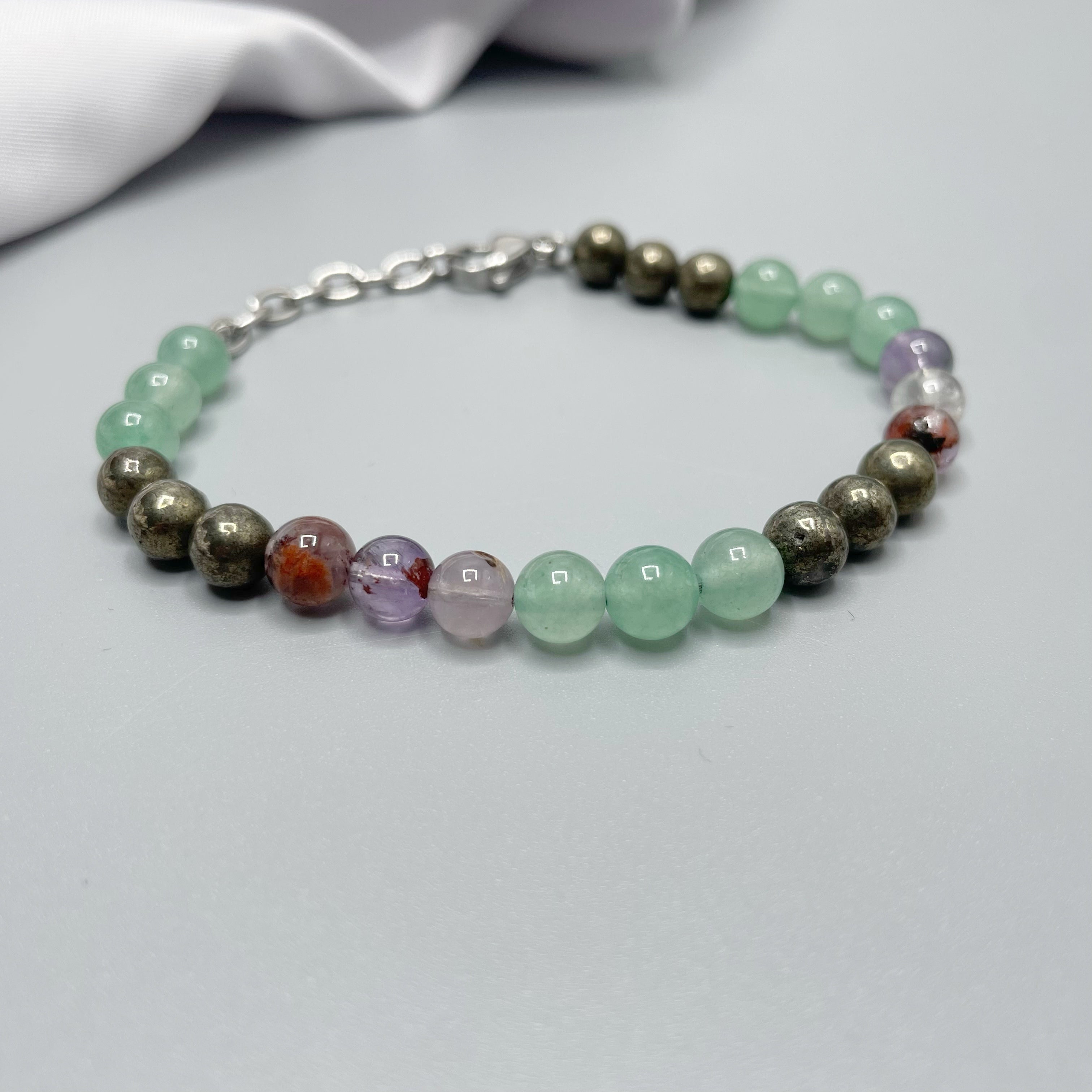 Bracciale Prosperità - Pirite, Super Seven, Avventurina