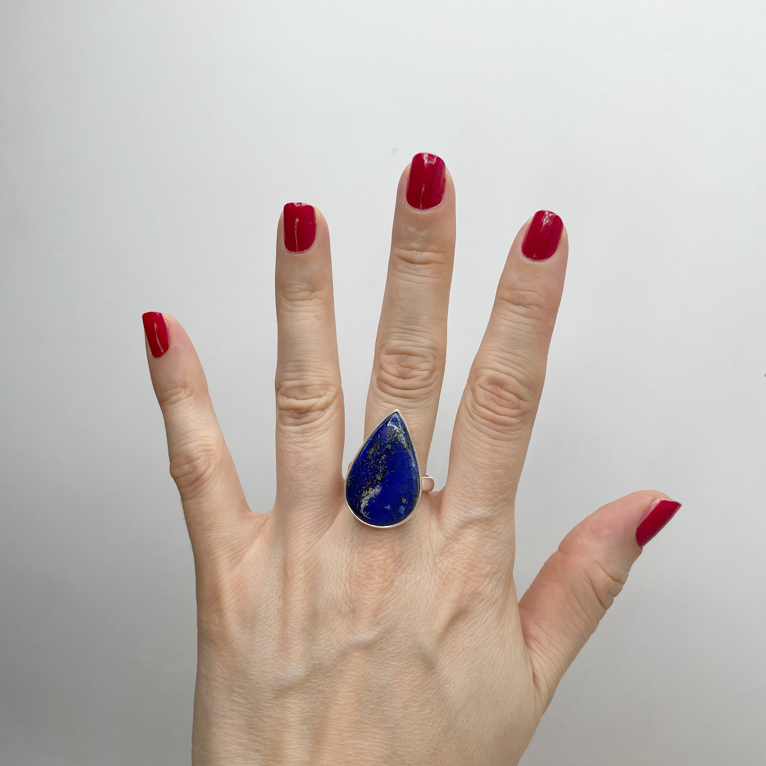 Anello Lapislazzuli a Goccia - Argento 925