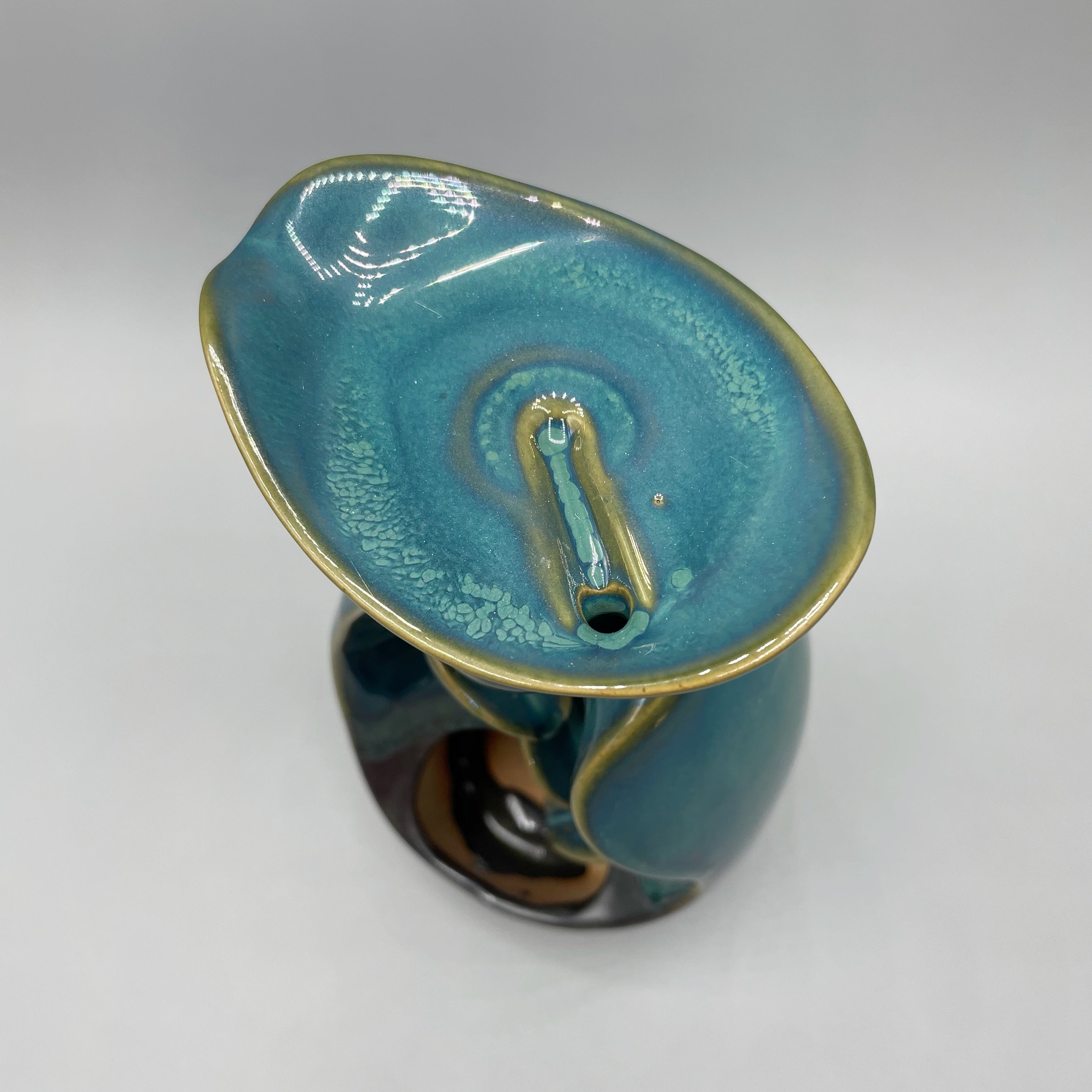 Porta incenso a Cascata - Vasetto color Petrolio