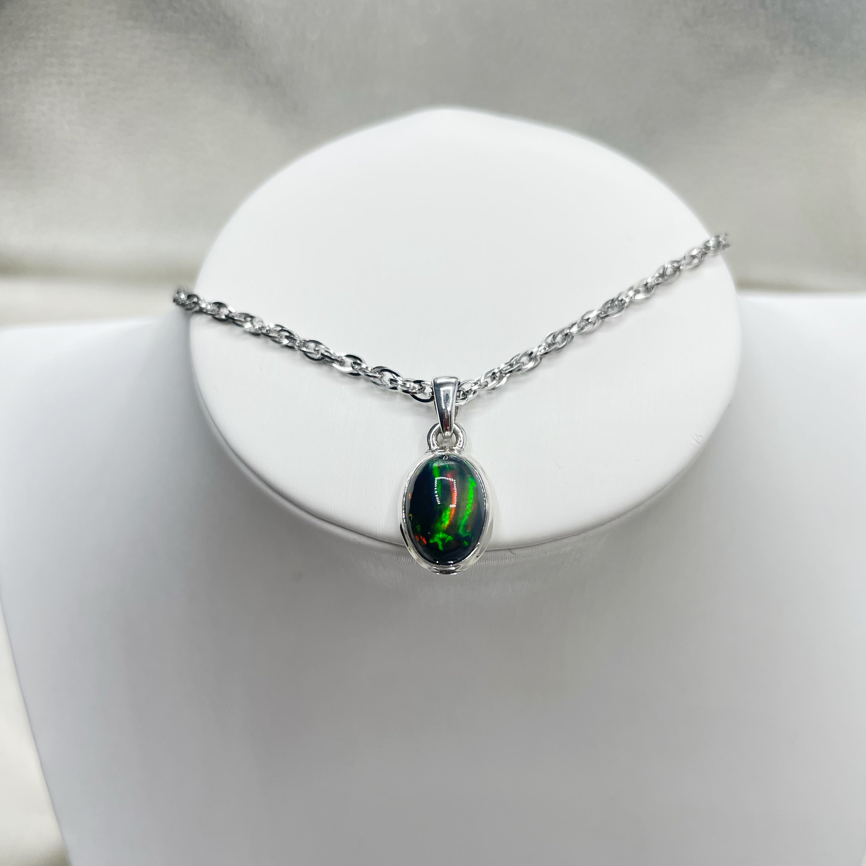 Ciondolo Opale Nero Chalama Ovale - Argento 925