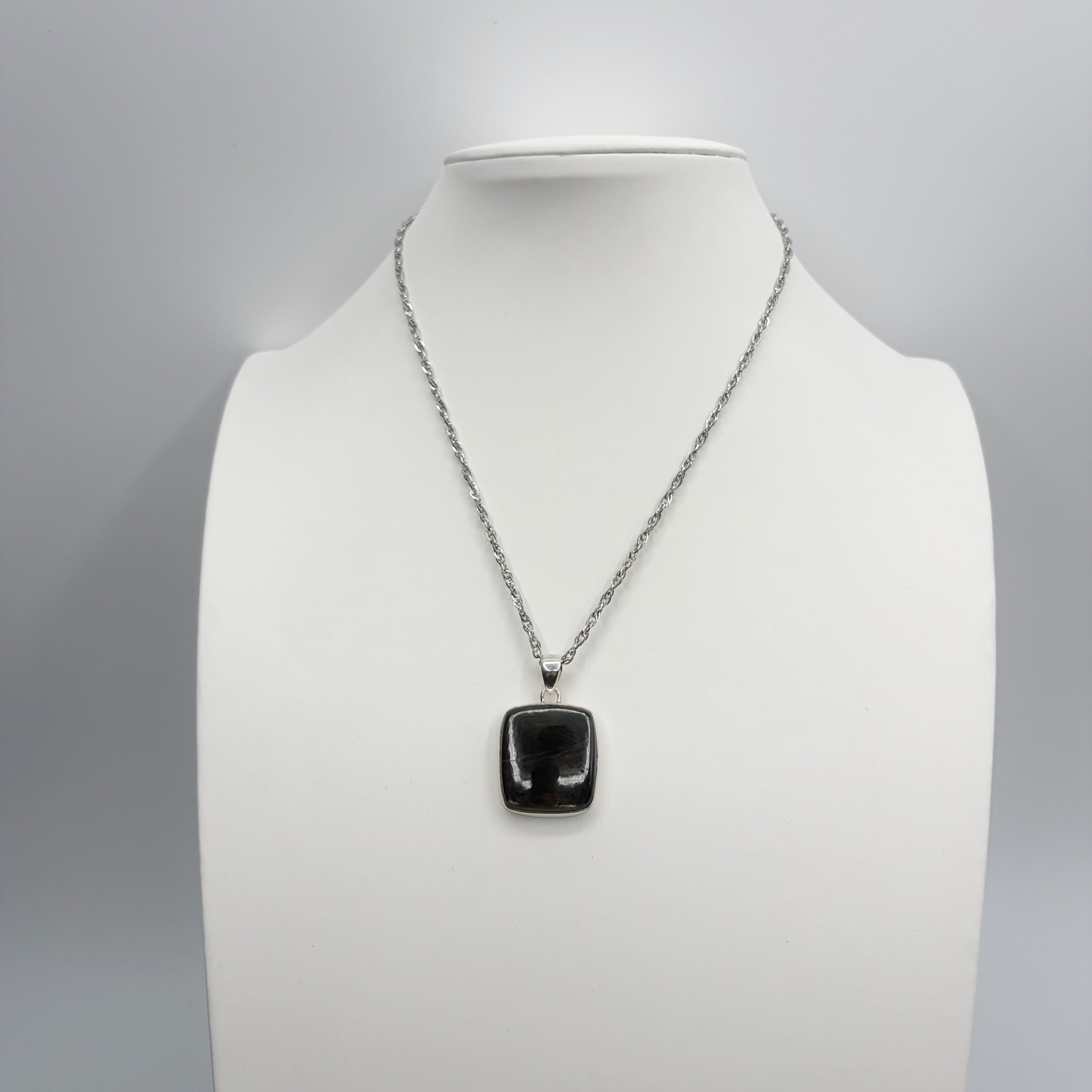 Ciondolo Iperstene Argento 925 - Rettangolare