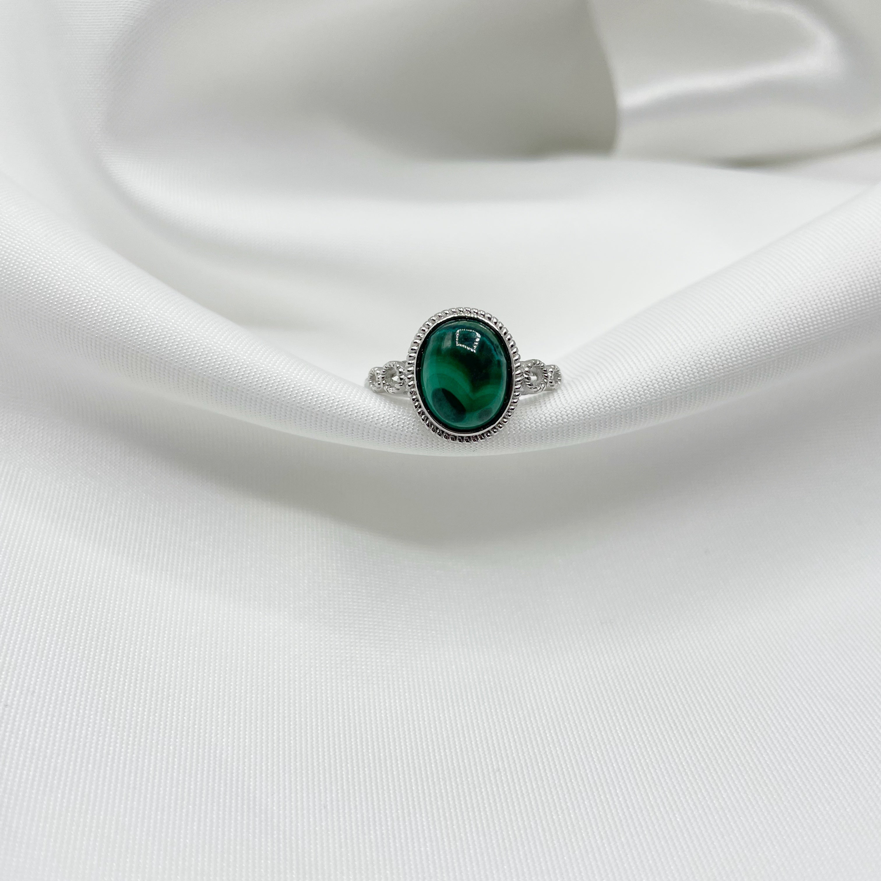Anello Malachite Circle - Argento 925
