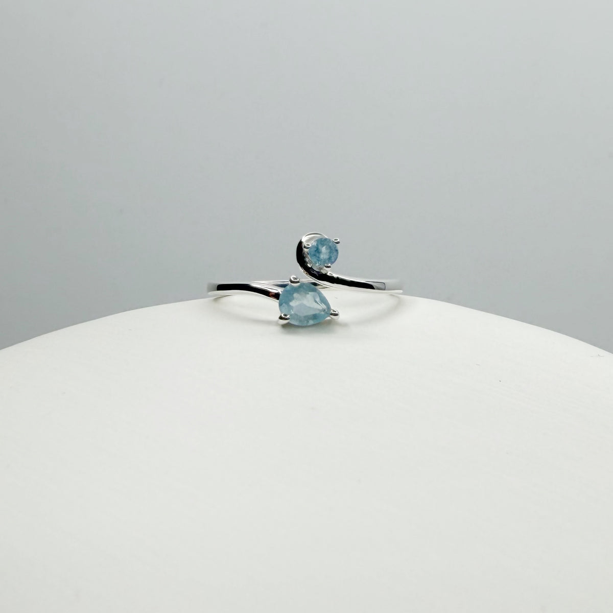Anello Intreccio Acquamarina - Argento 925