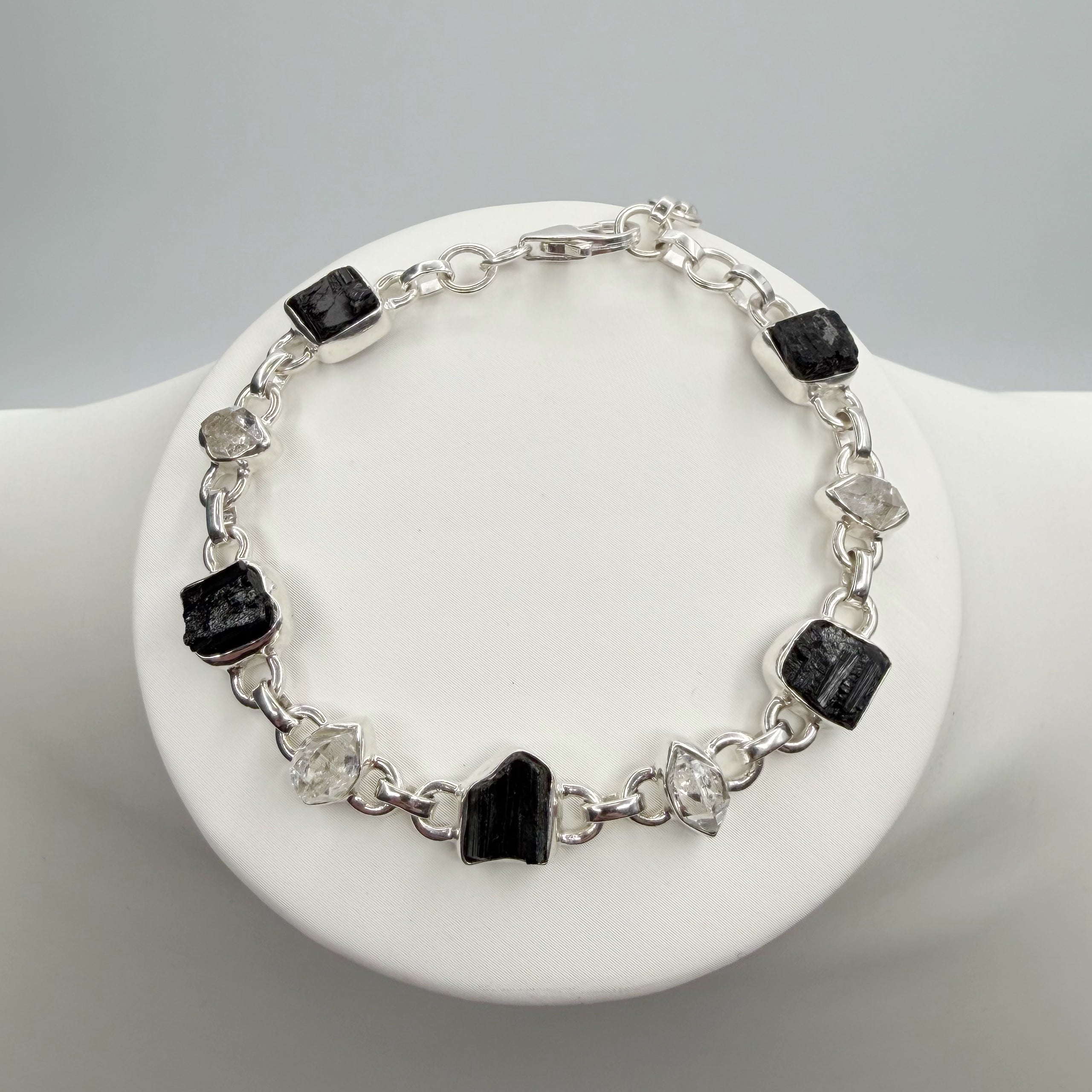 Bracciale Tormalina e Diamante Herkimer - Argento 925