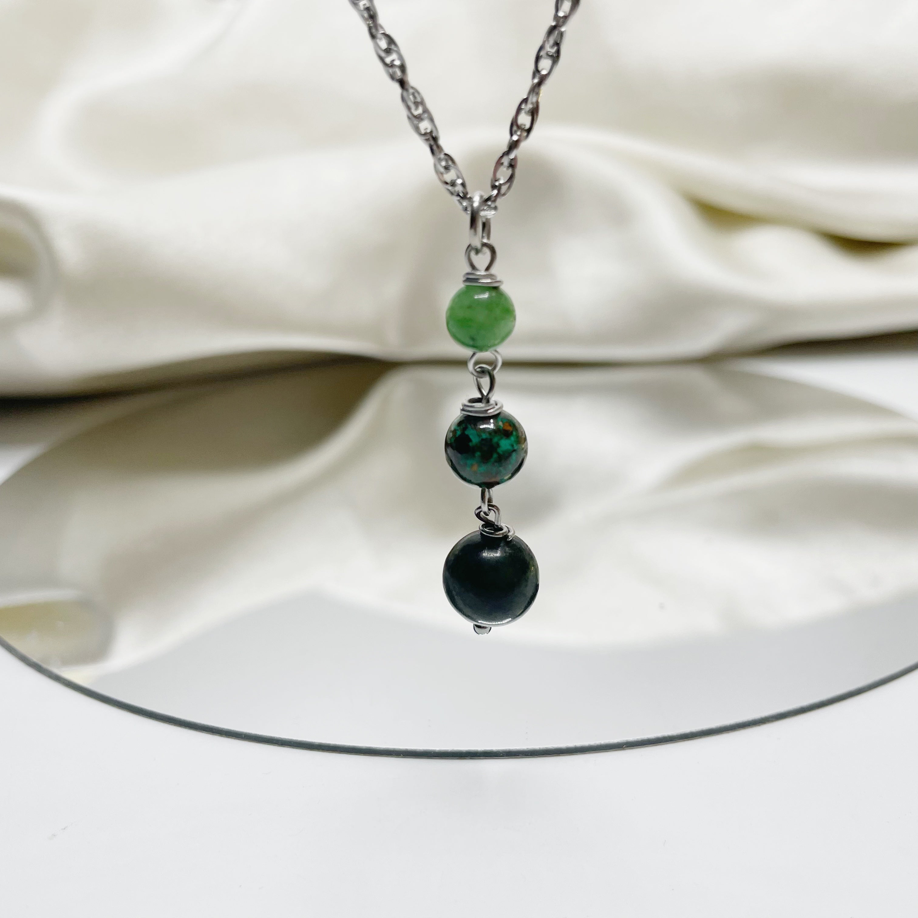 Ciondolo Salute e Benessere - Giada, Crisocolla, Rubyzoisite