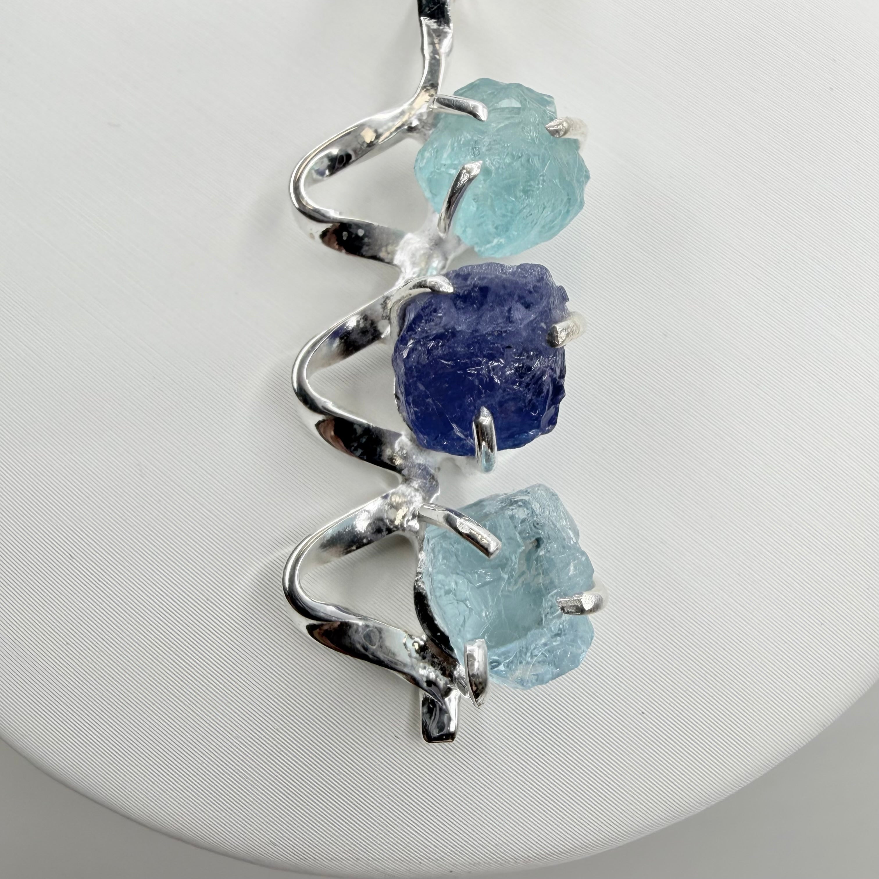 Ciondolo Tanzanite, Apatite, Acquamarina | Argento 925