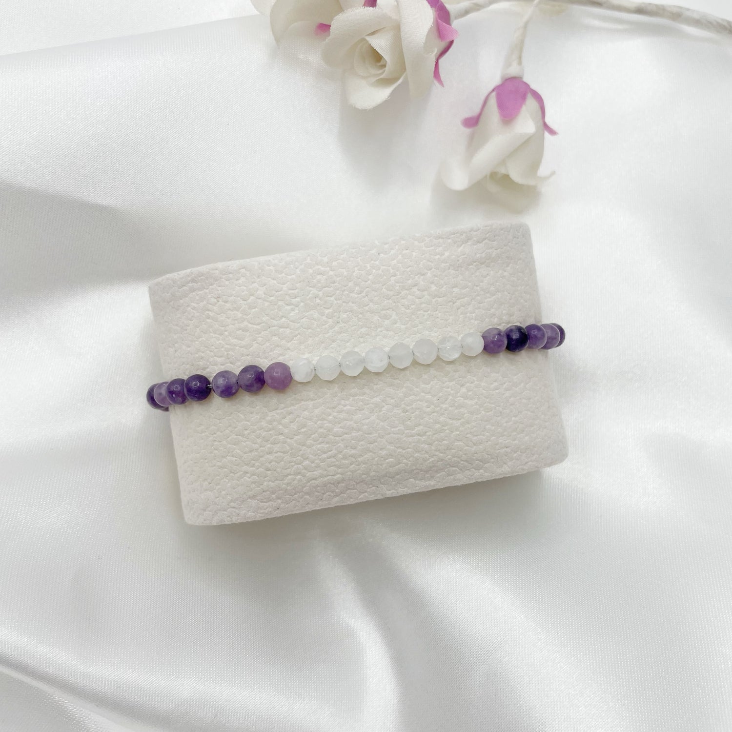 Bracciale Celebrity - Lepidolite e Labradorite Bianca