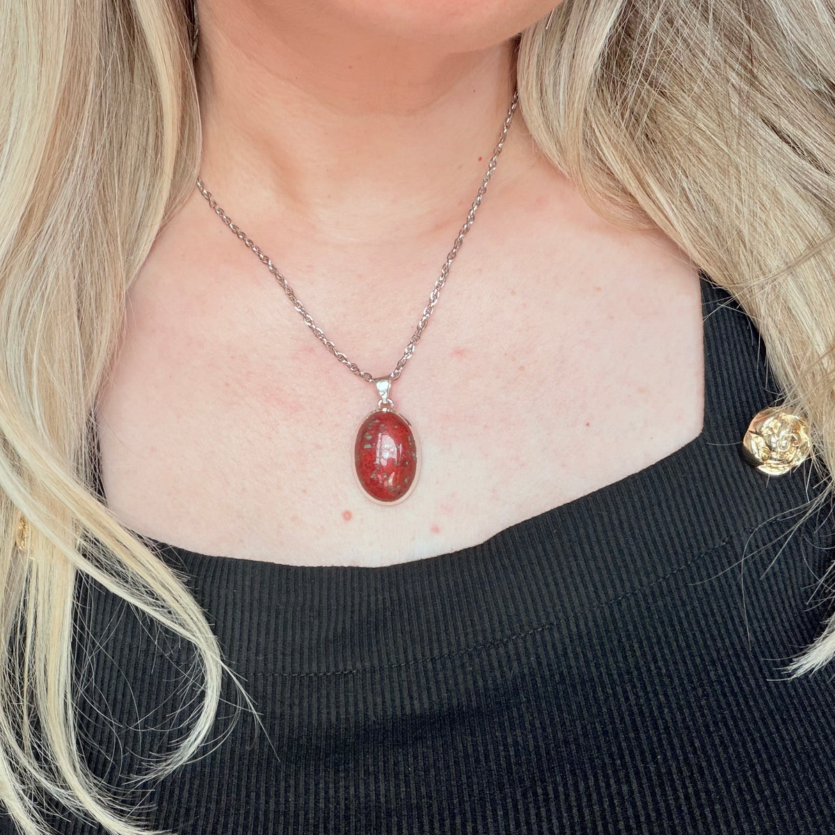 Ciondolo Cuprite e Argento 925 - Ovale