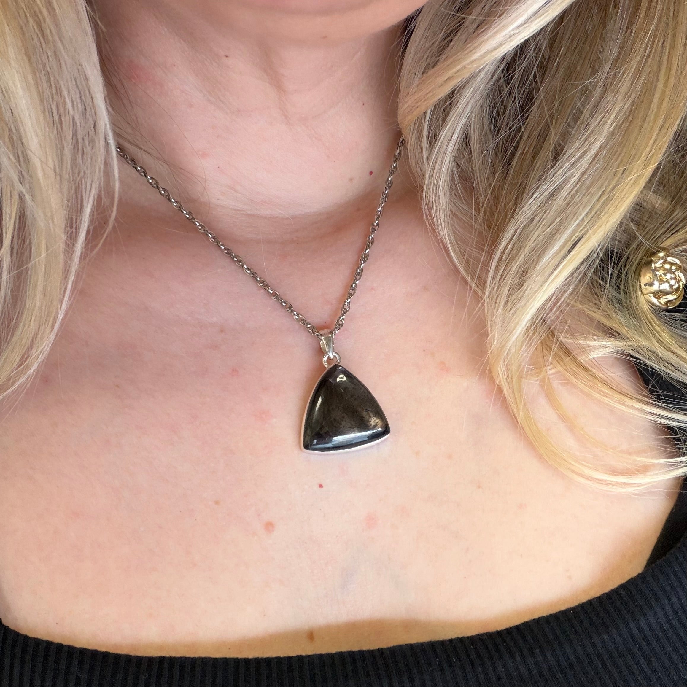 Ciondolo Iperstene Argento 925 - Triangolo