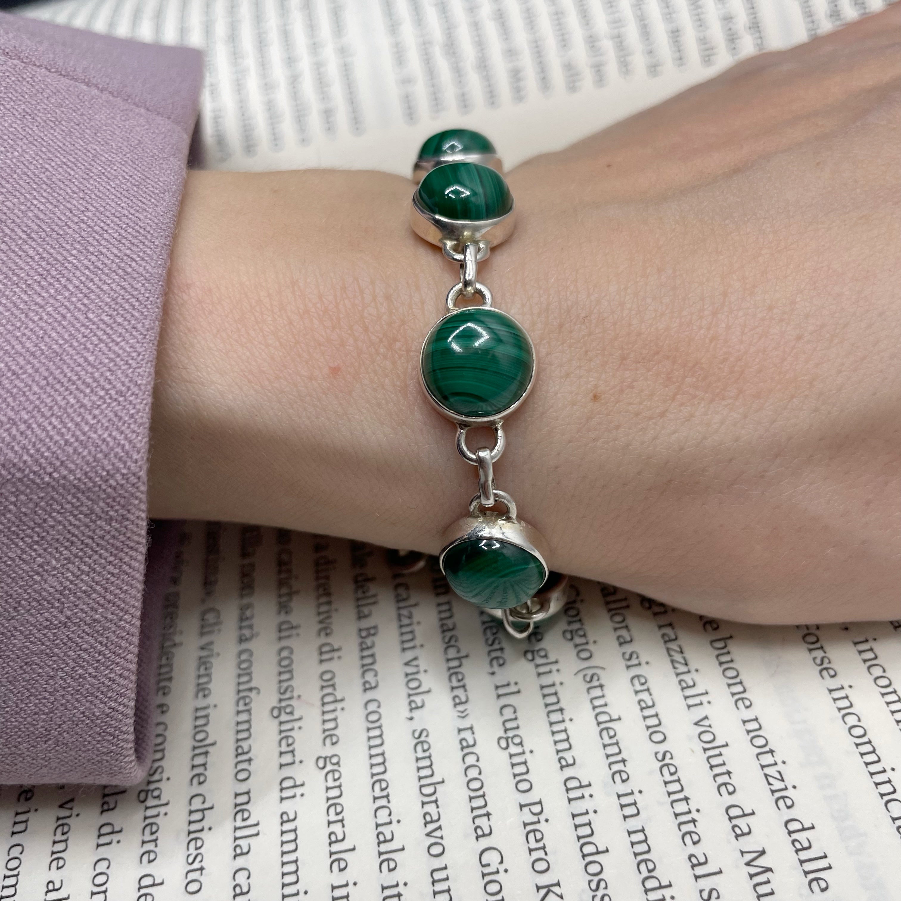 Bracciale Malachite e Argento 925