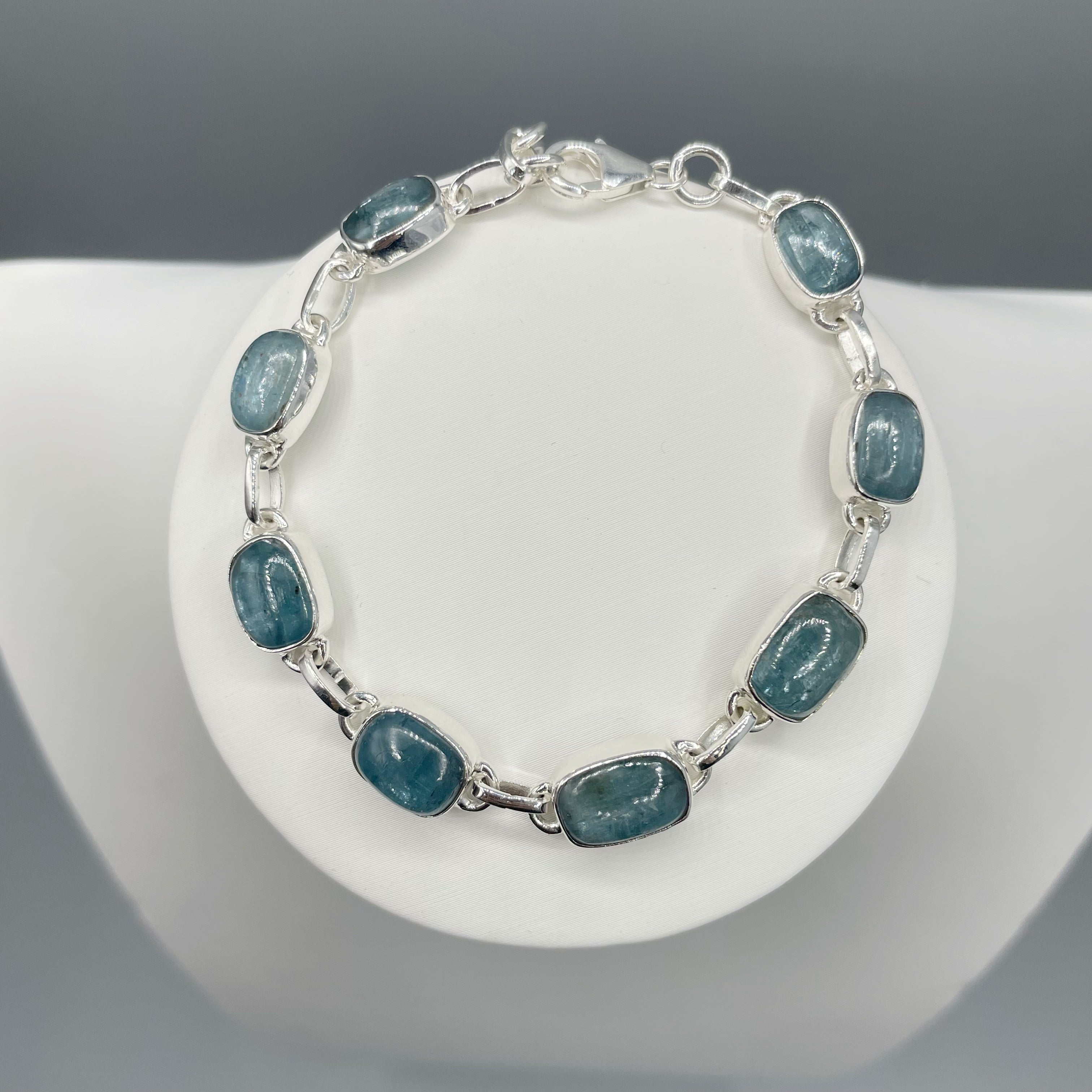 Bracciale Cianite Acquamarina e Argento 925