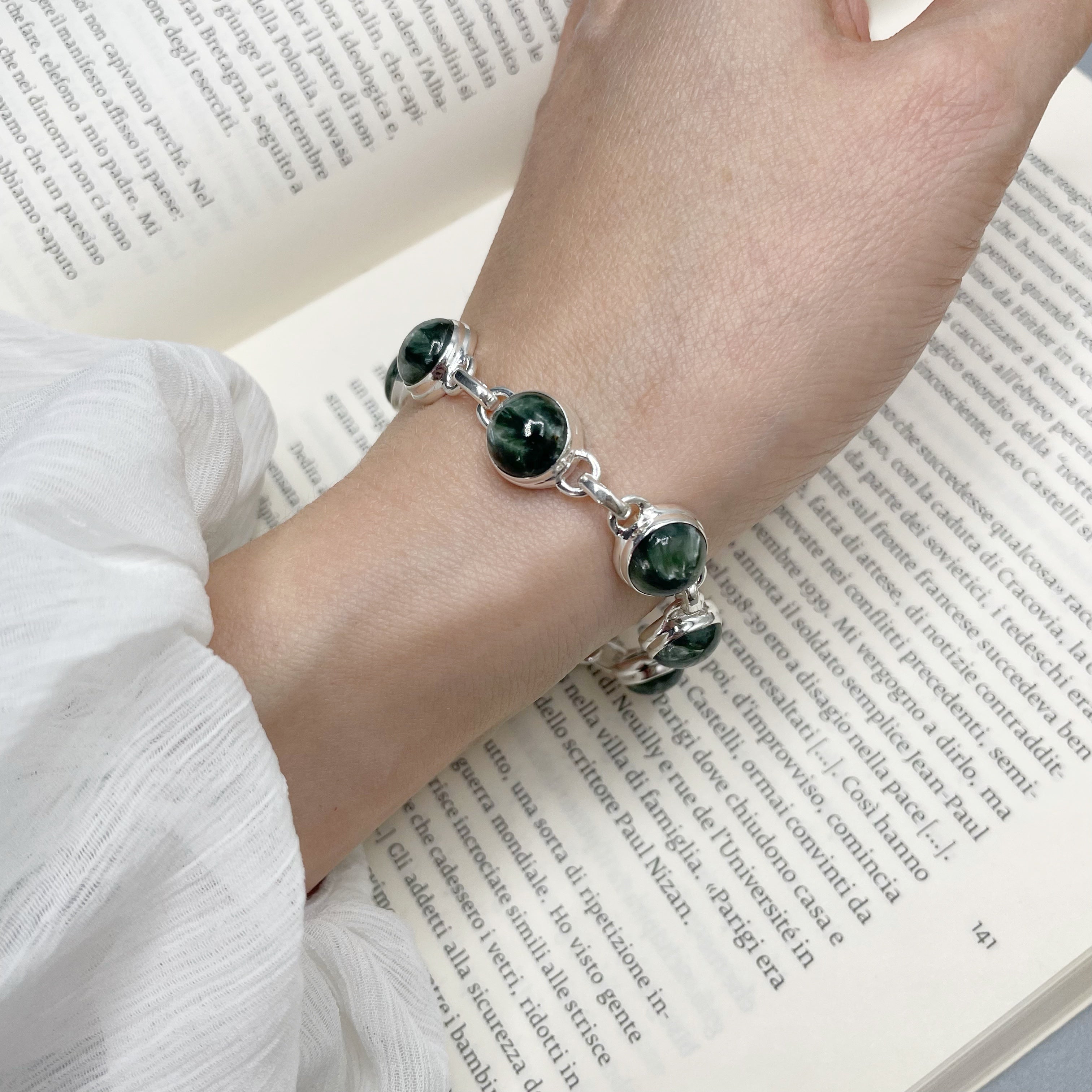 Bracciale Serafinite e Argento 925 - tondo