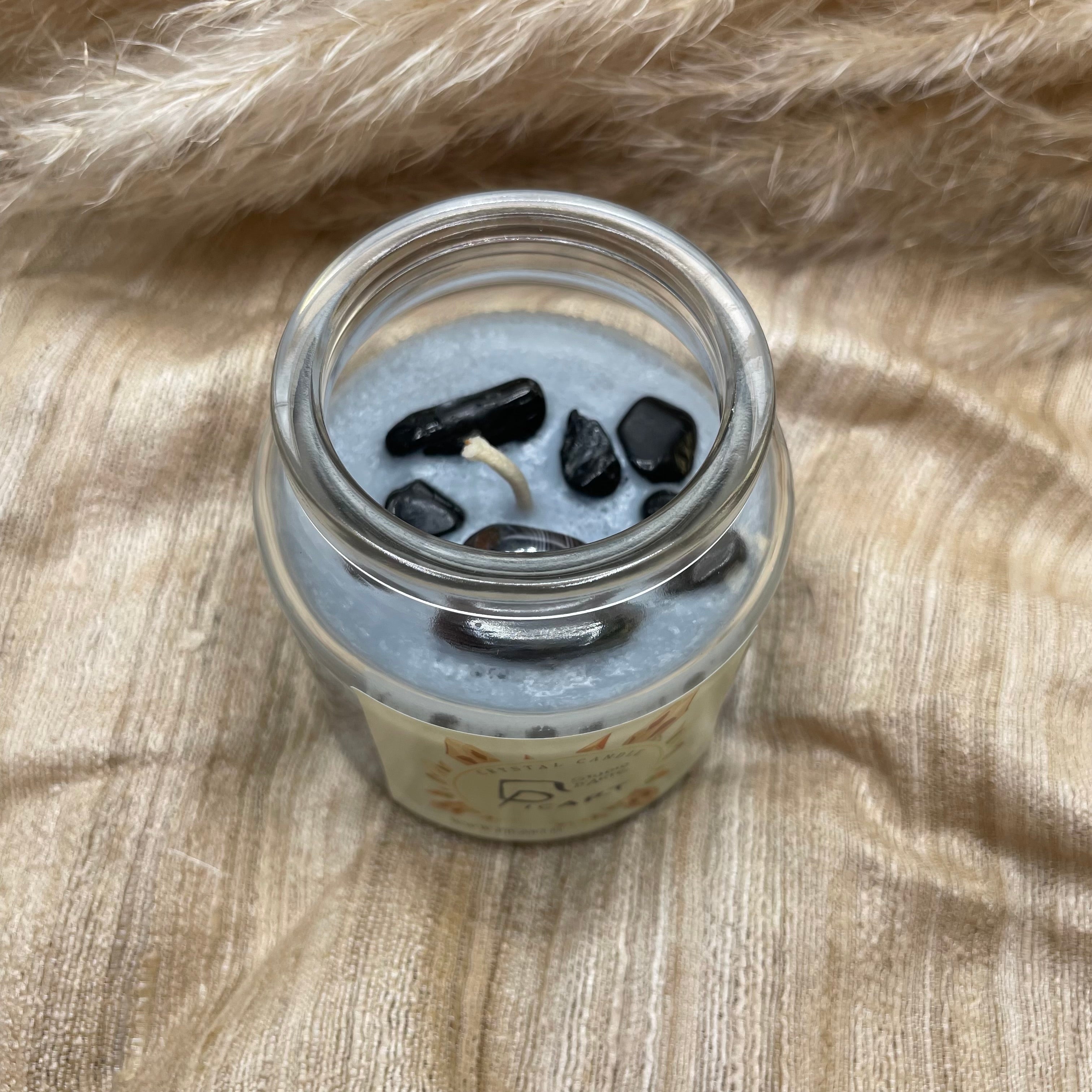 Candela con Cristalli PROTEZIONE - Oud Amber piccola
