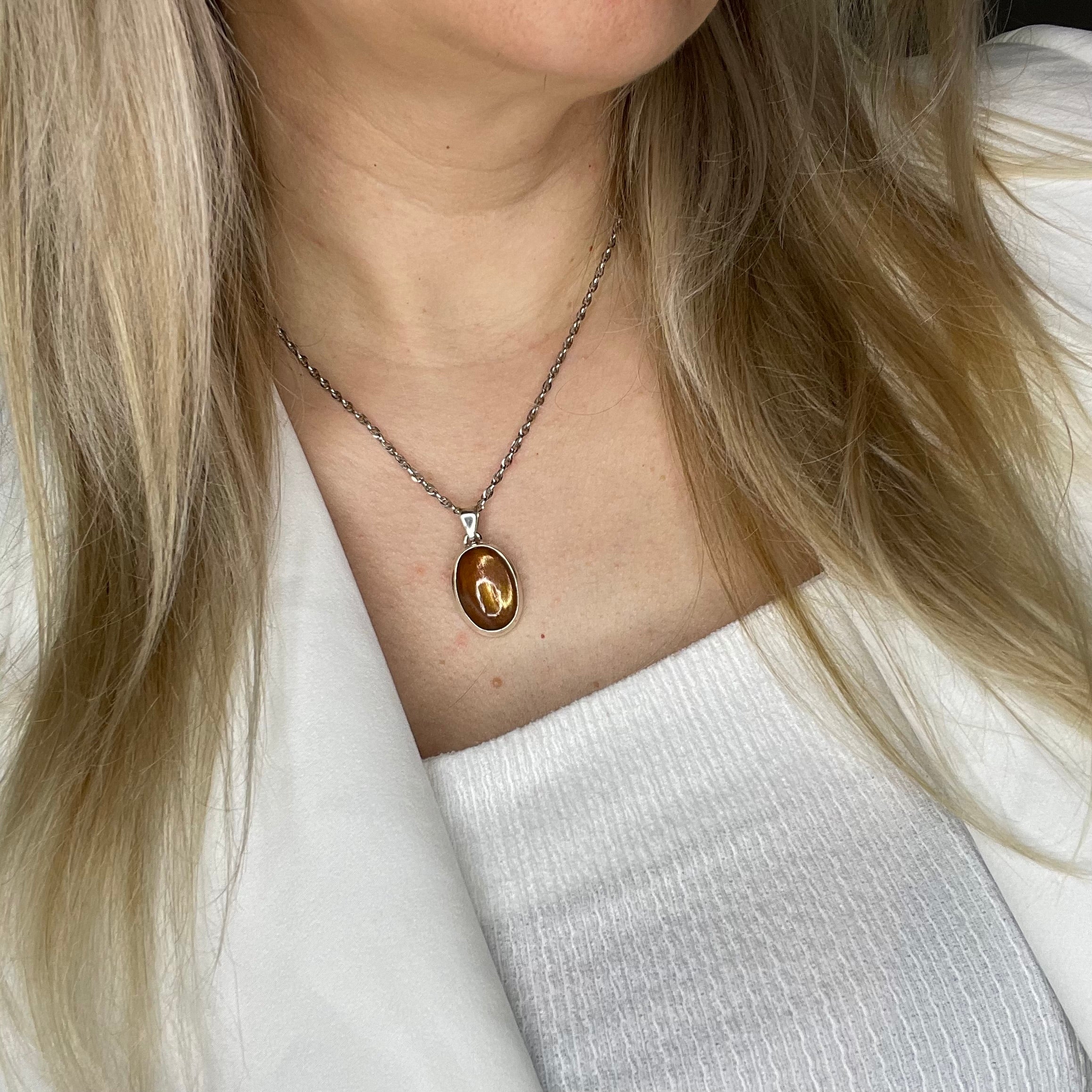 Ciondolo Pietra del Sole Dorata - Argento 925