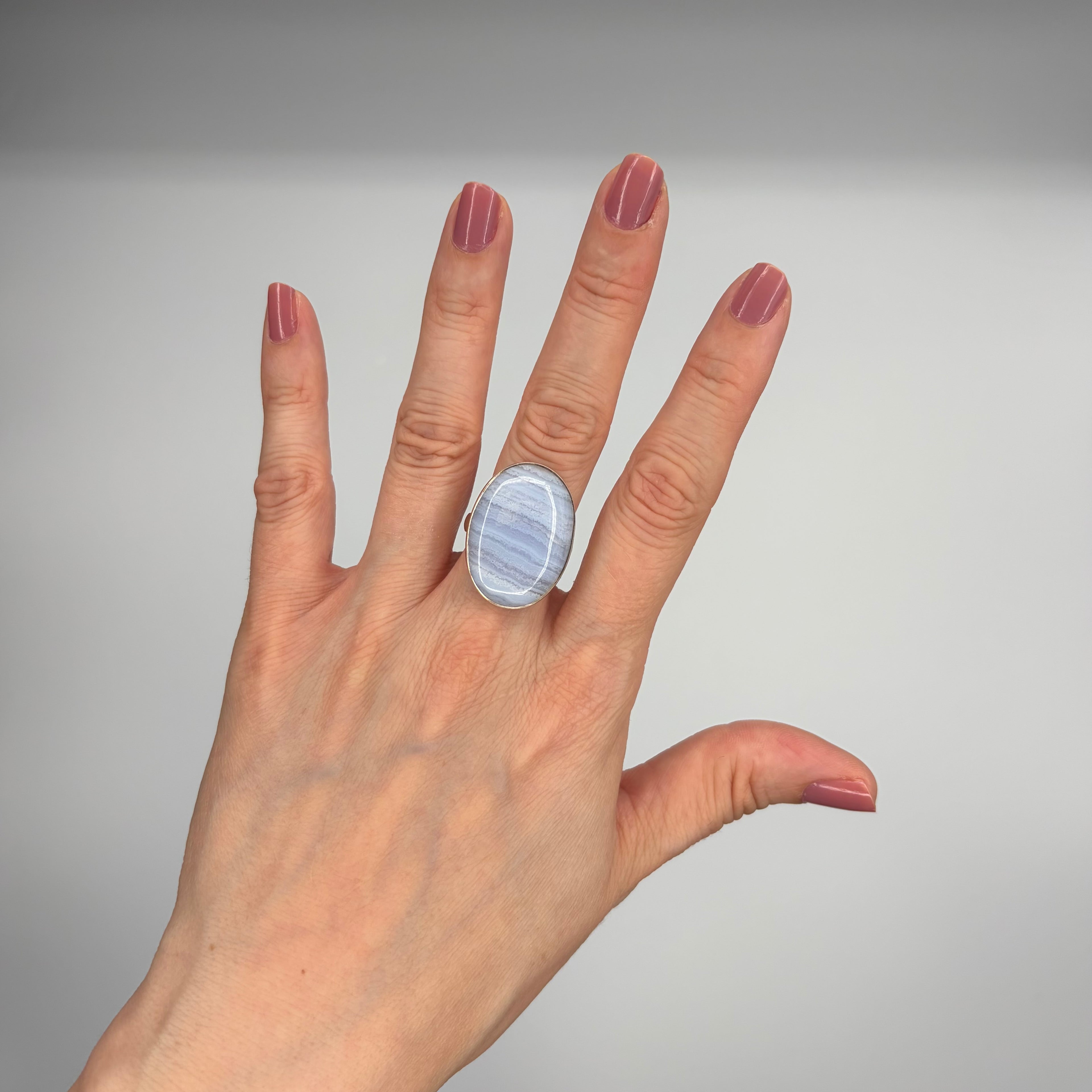 Anello Calcedonio e Argento 925
