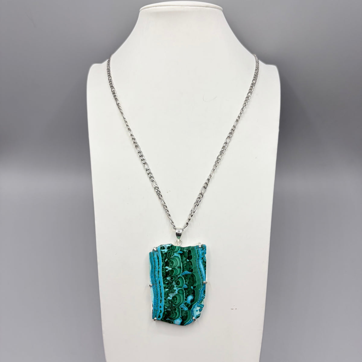 Ciondolo Malachite e Crisocolla Argento 925 - grande