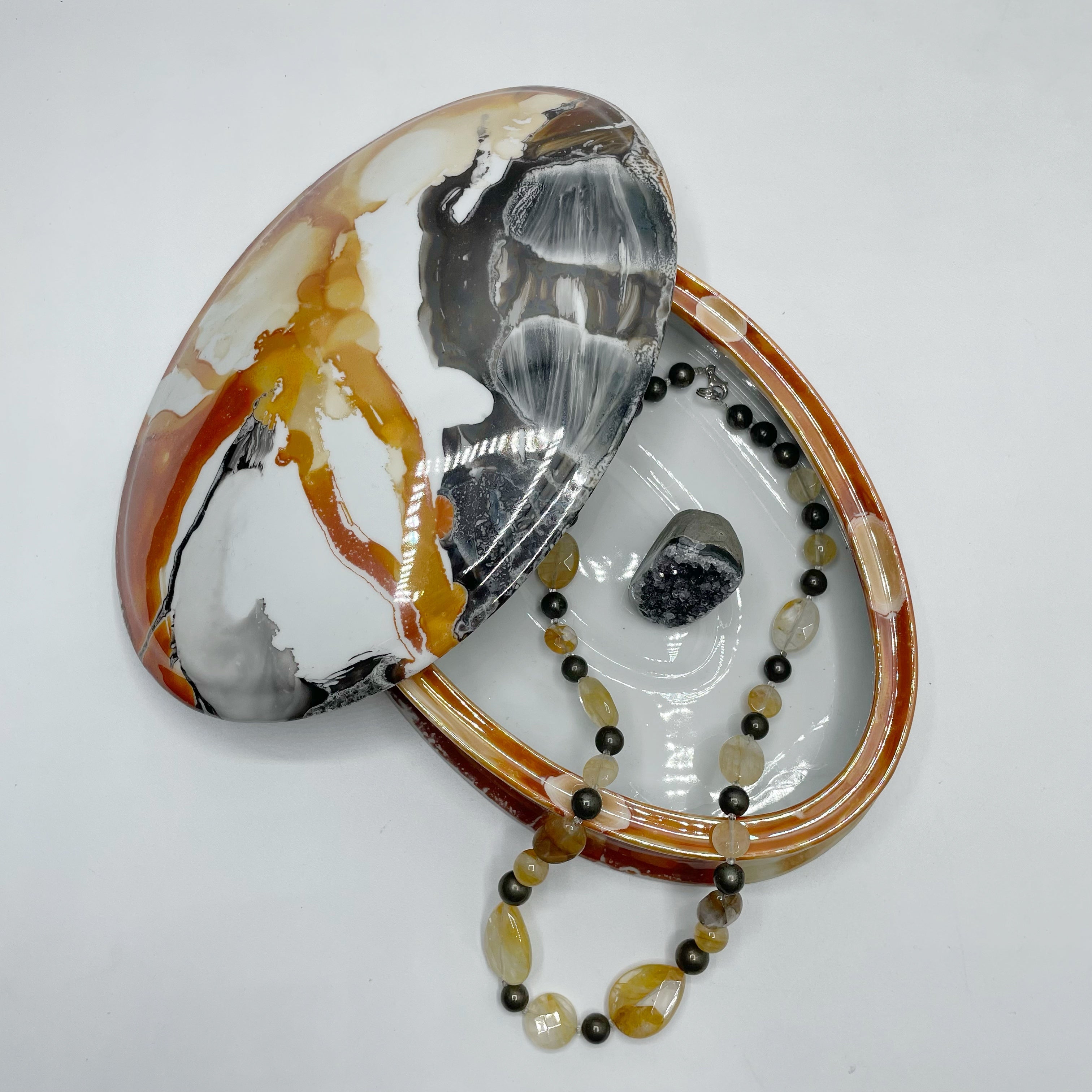 Portagioie Ovale, Porcellana dipinta a mano