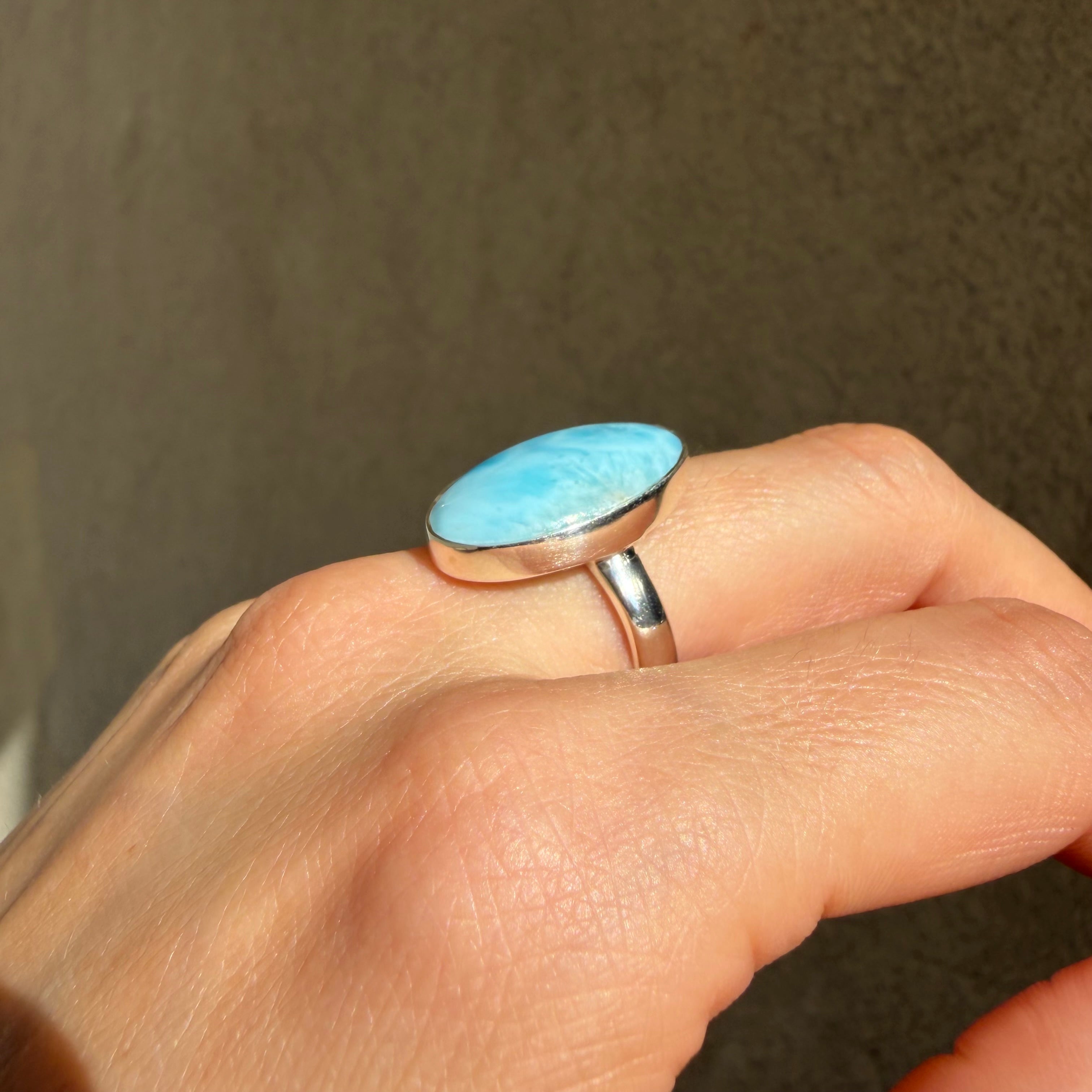 Anello Larimar Argento 925 - Ovale