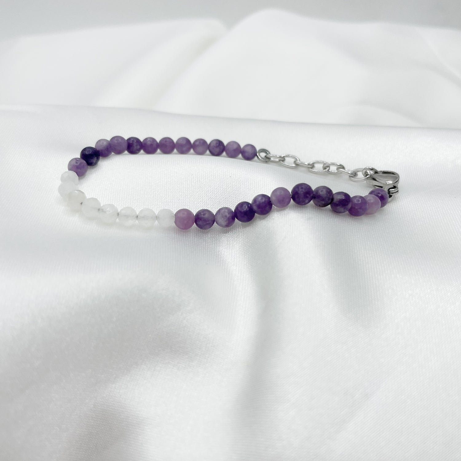 Bracciale Celebrity - Lepidolite e Labradorite Bianca