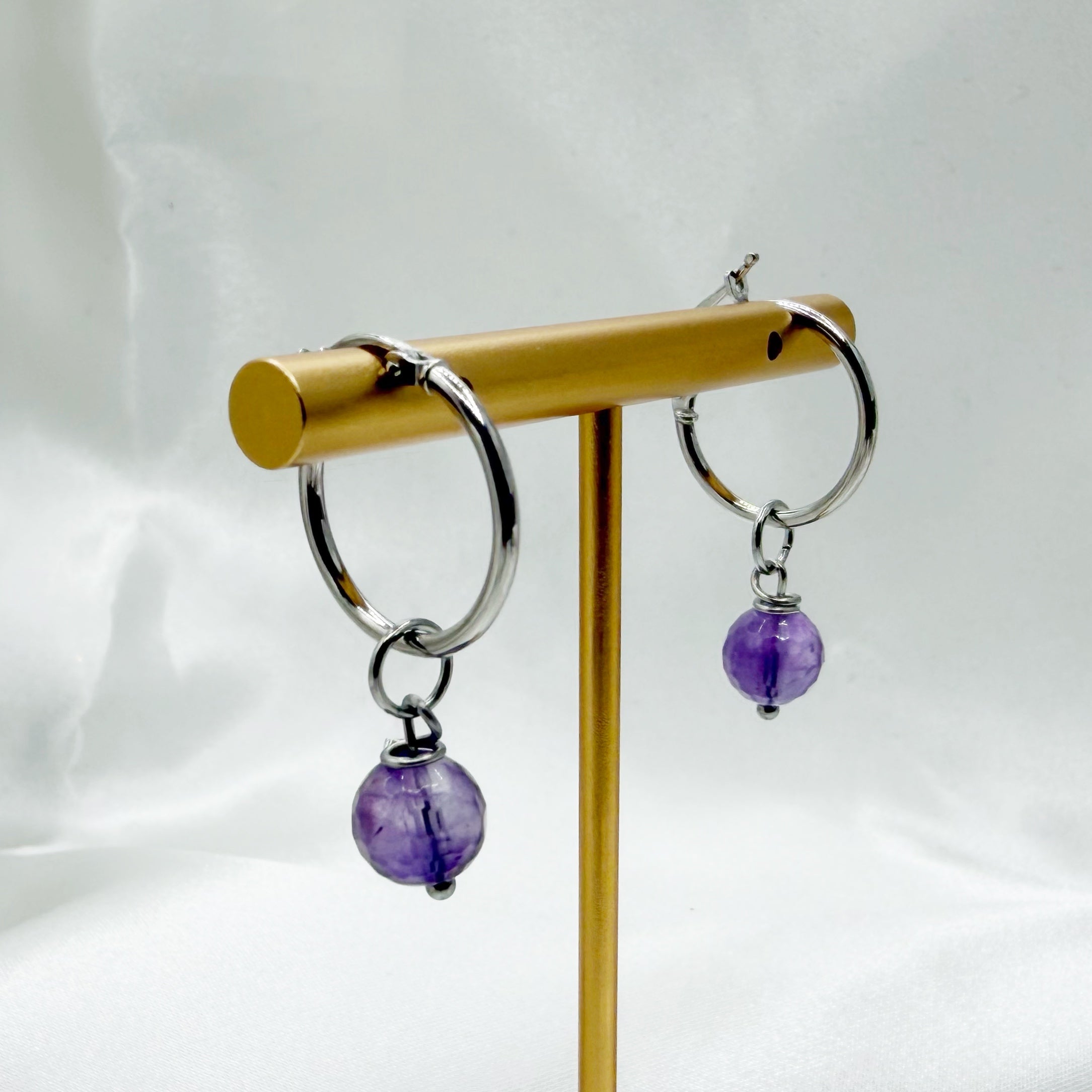 Orecchini Cerchio Ametista