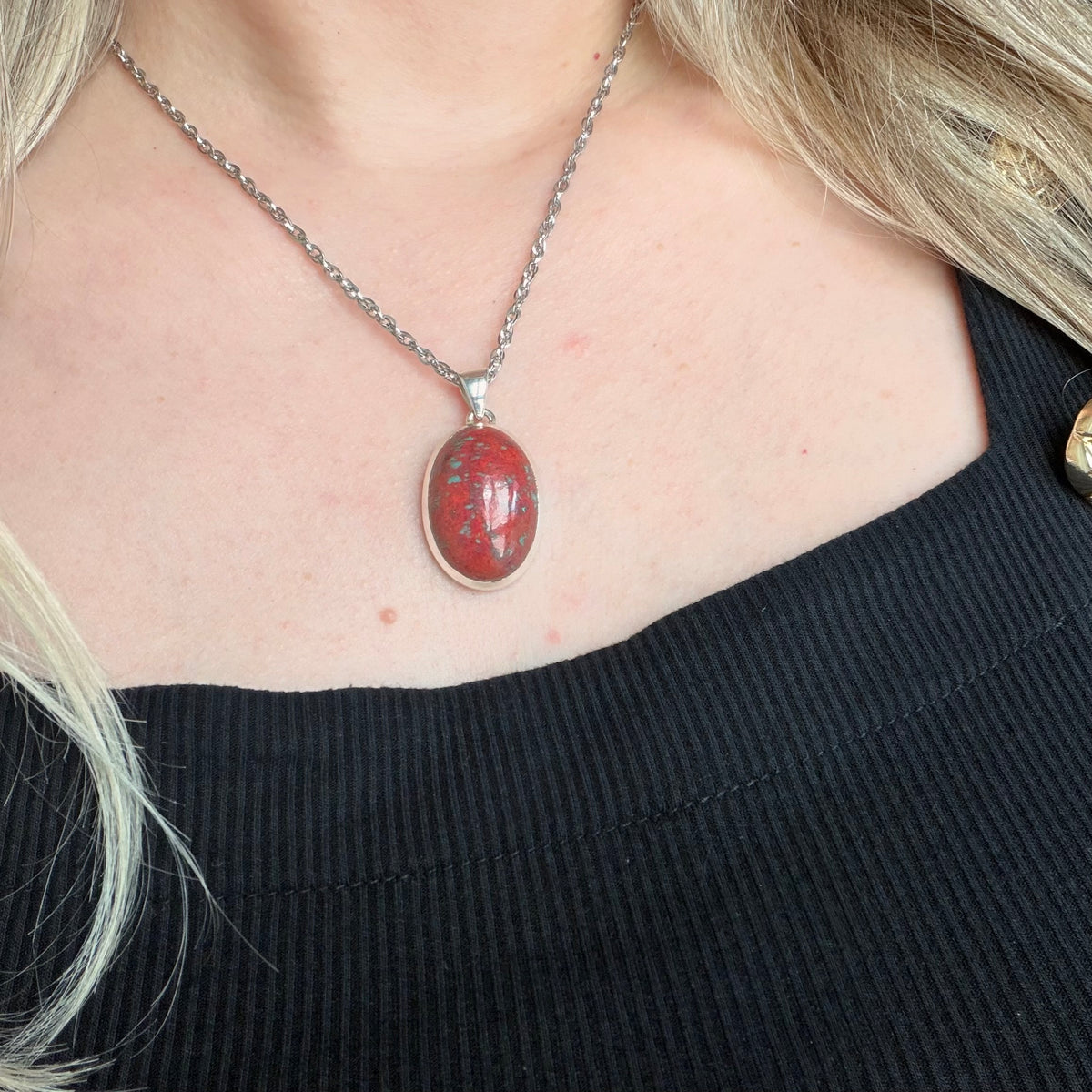 Ciondolo Cuprite e Argento 925 - Ovale