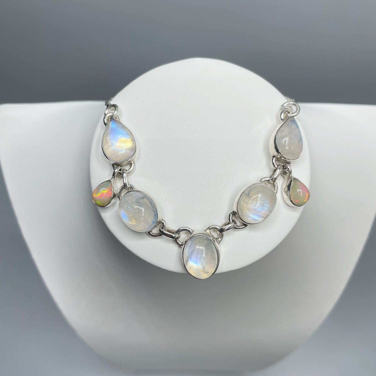 Collana Opale Etiope e Labradorite Bianca - Argento 925