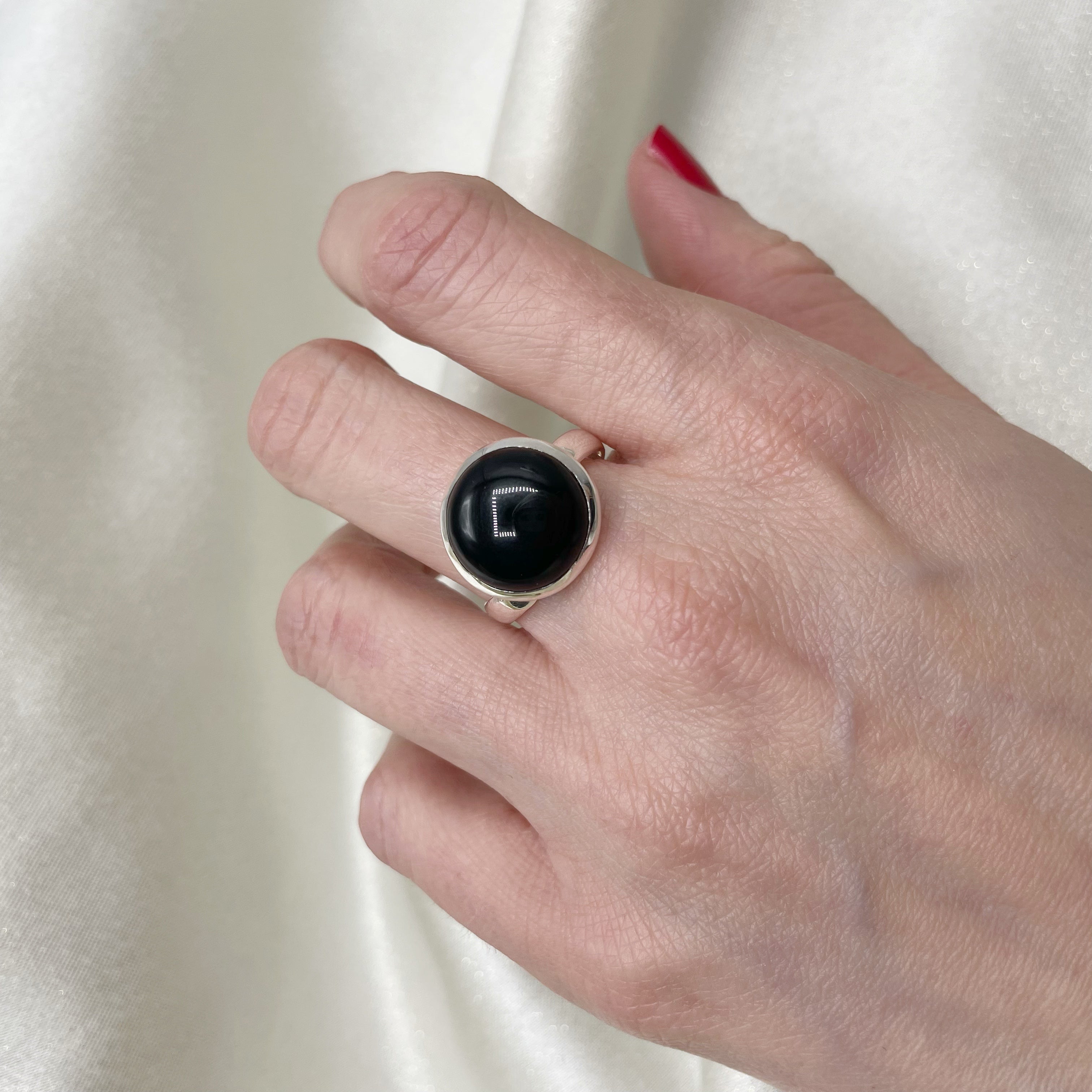 Anello Onice nero e Argento 925