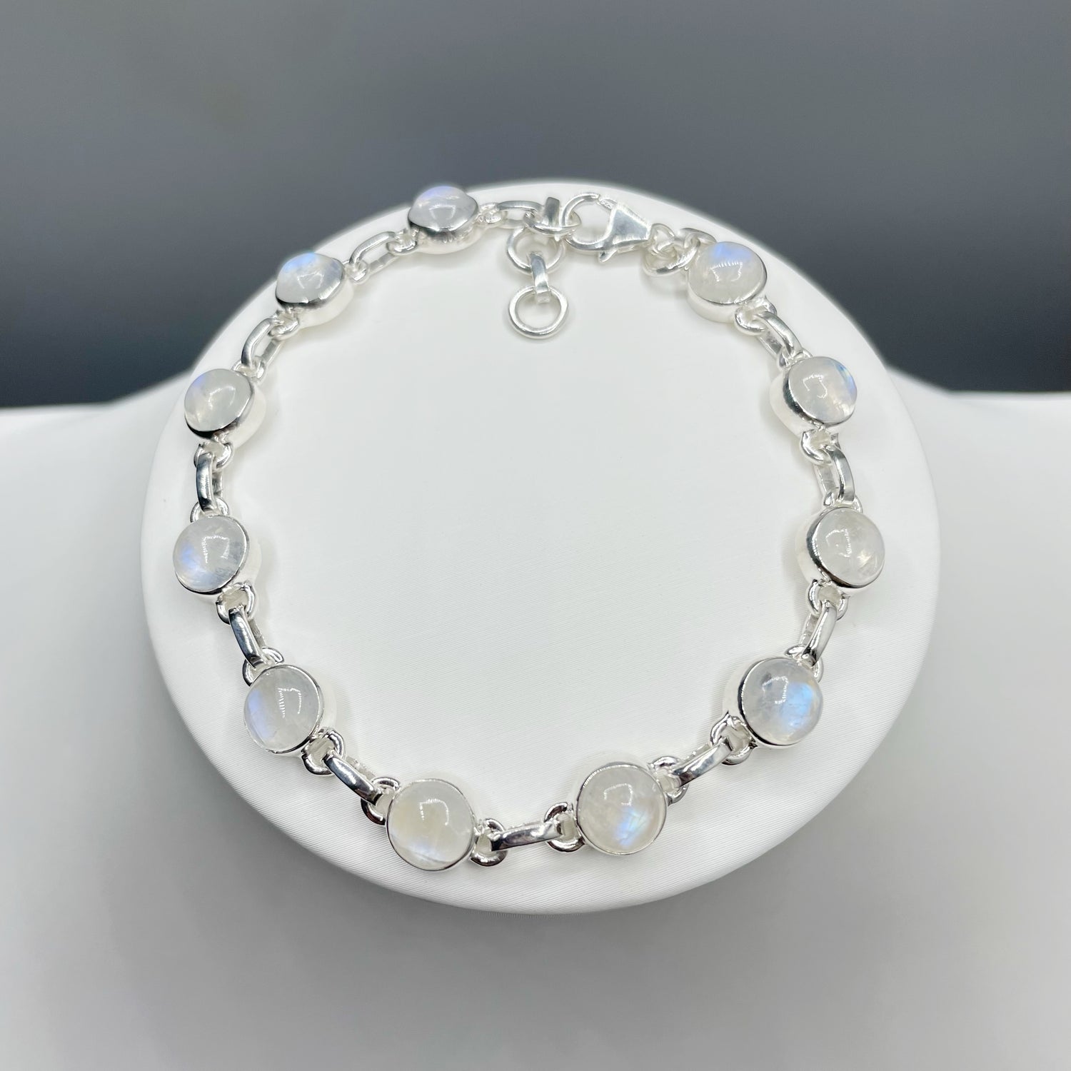 Bracciale Labradorite Bianca e Argento 925 - tondo