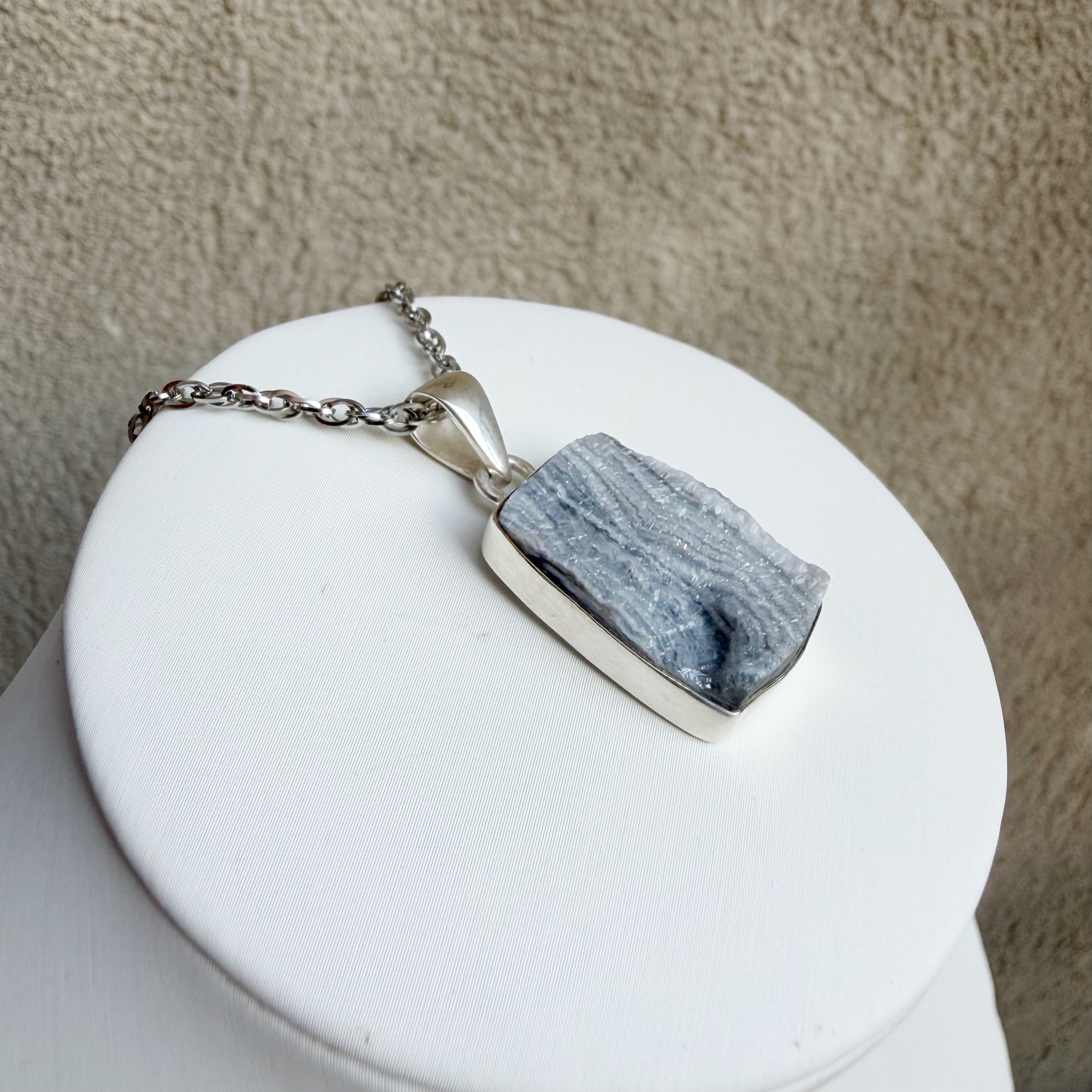 Ciondolo Desert Druzy Argento 925 - Rettangolare