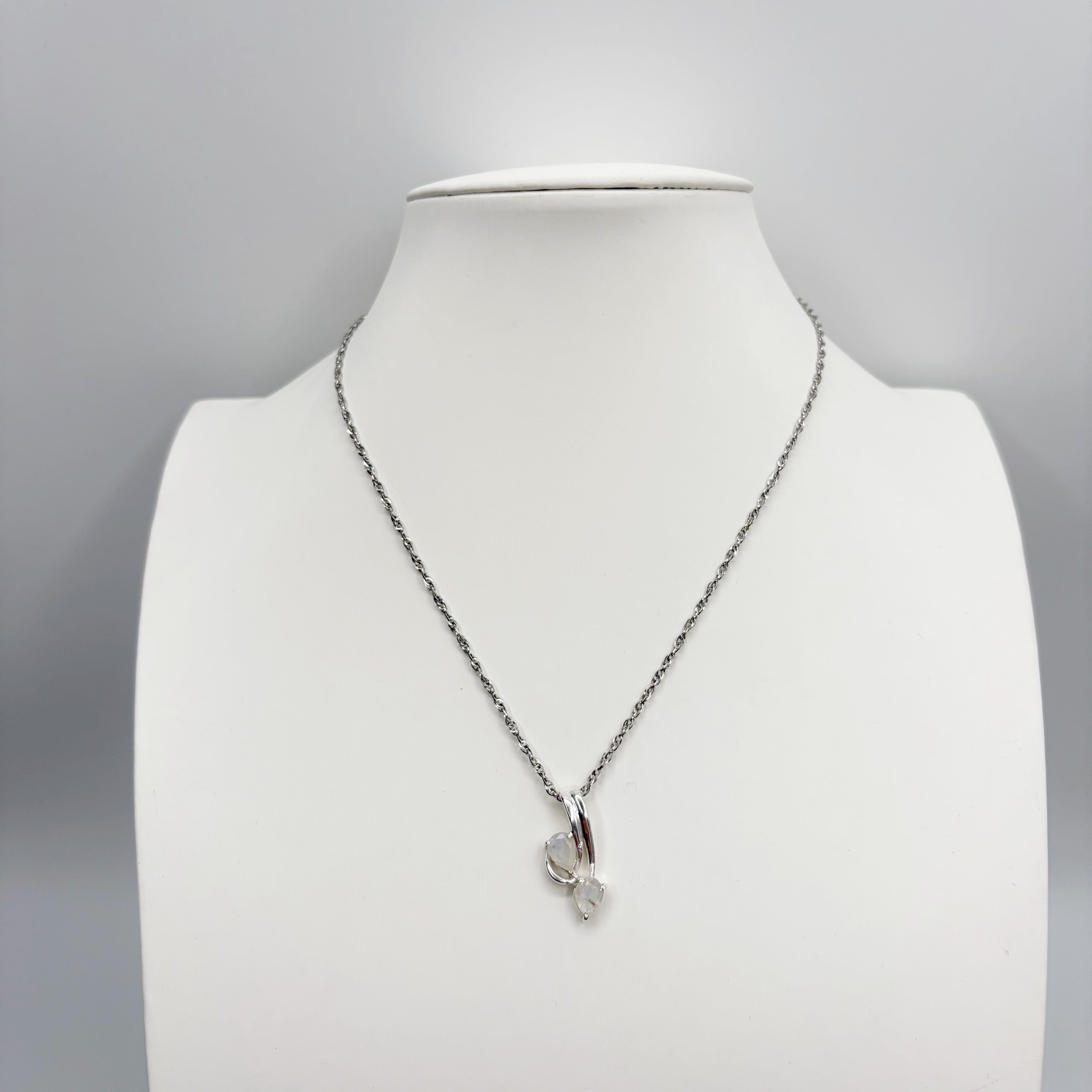 Ciondolo Double Labradorite Bianca - Argento 925