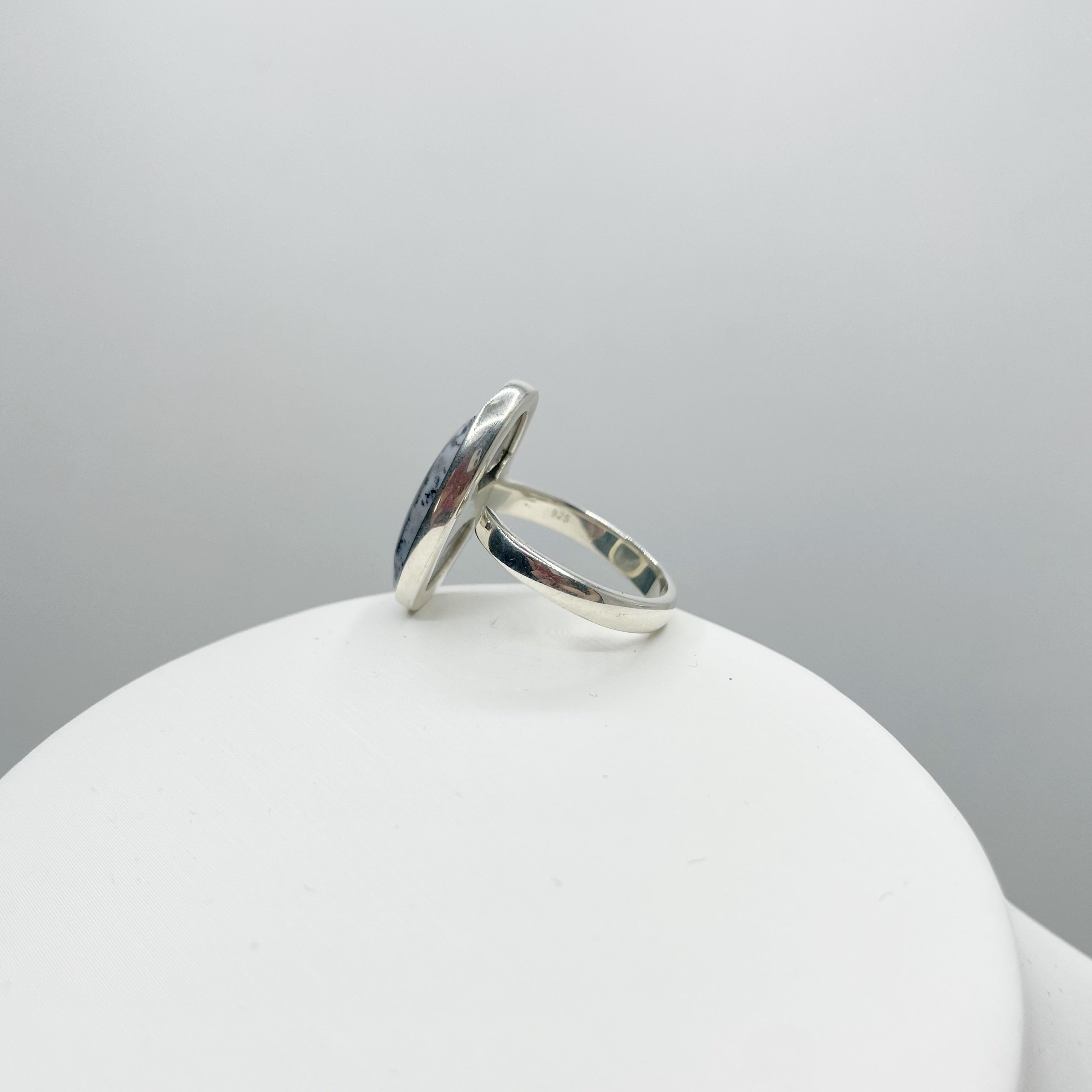 Anello Agata dendritica Ovale - Argento 925