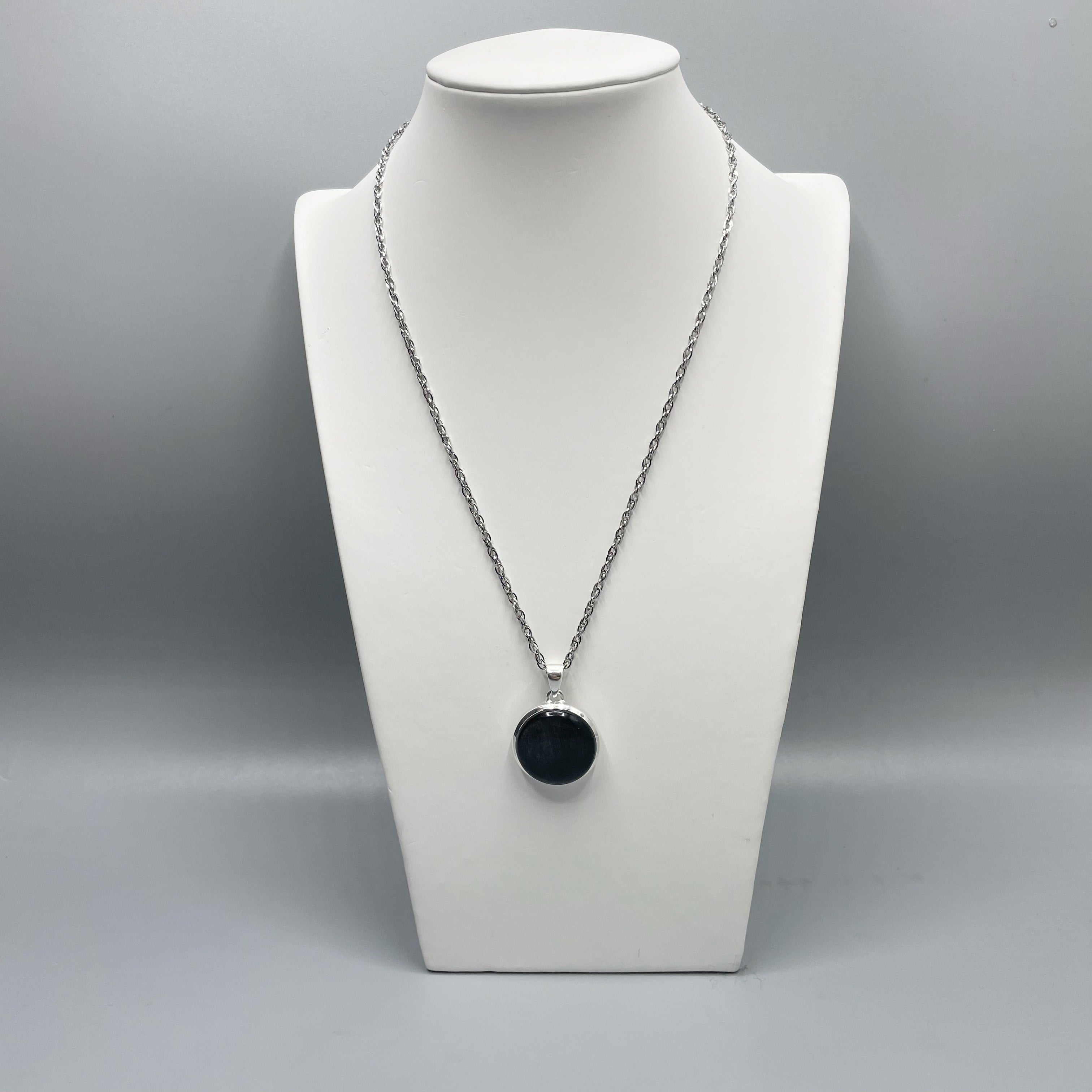 Ciondolo Ossidiana Tondo - Argento 925