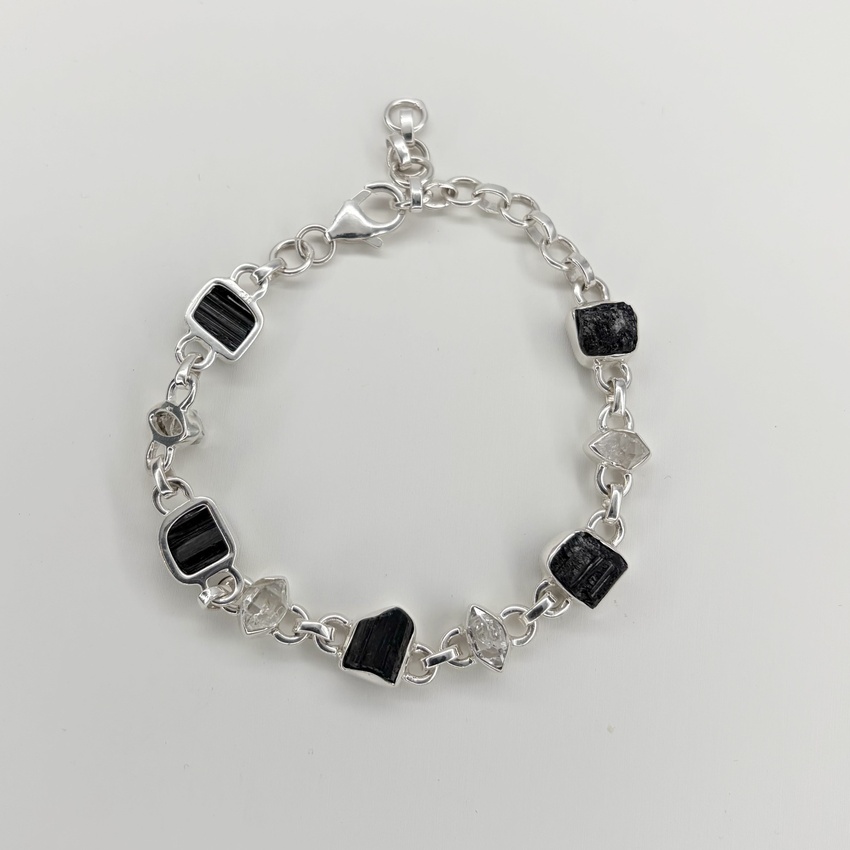 Bracciale Tormalina e Diamante Herkimer - Argento 925