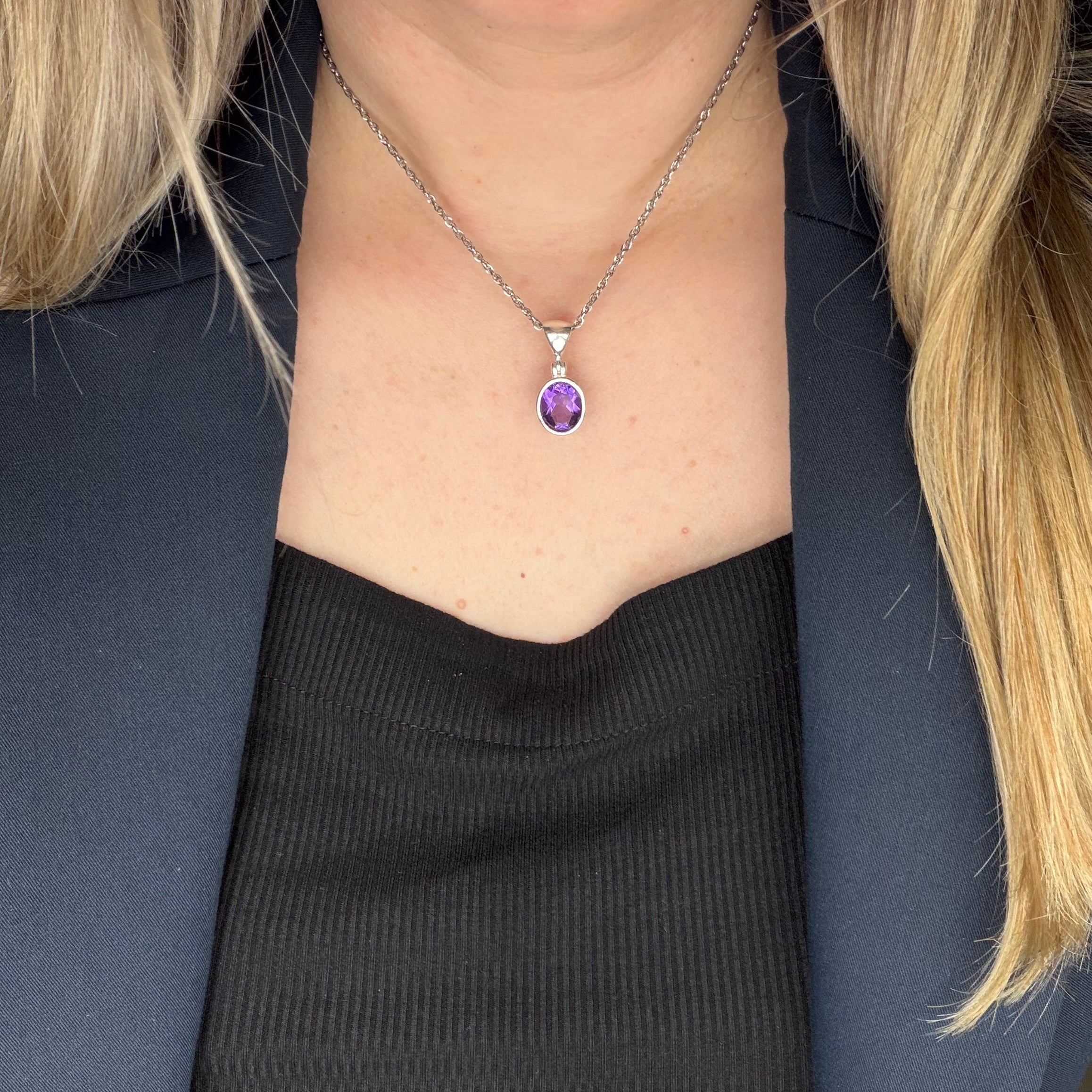 Ciondolo Ametista Argento 925