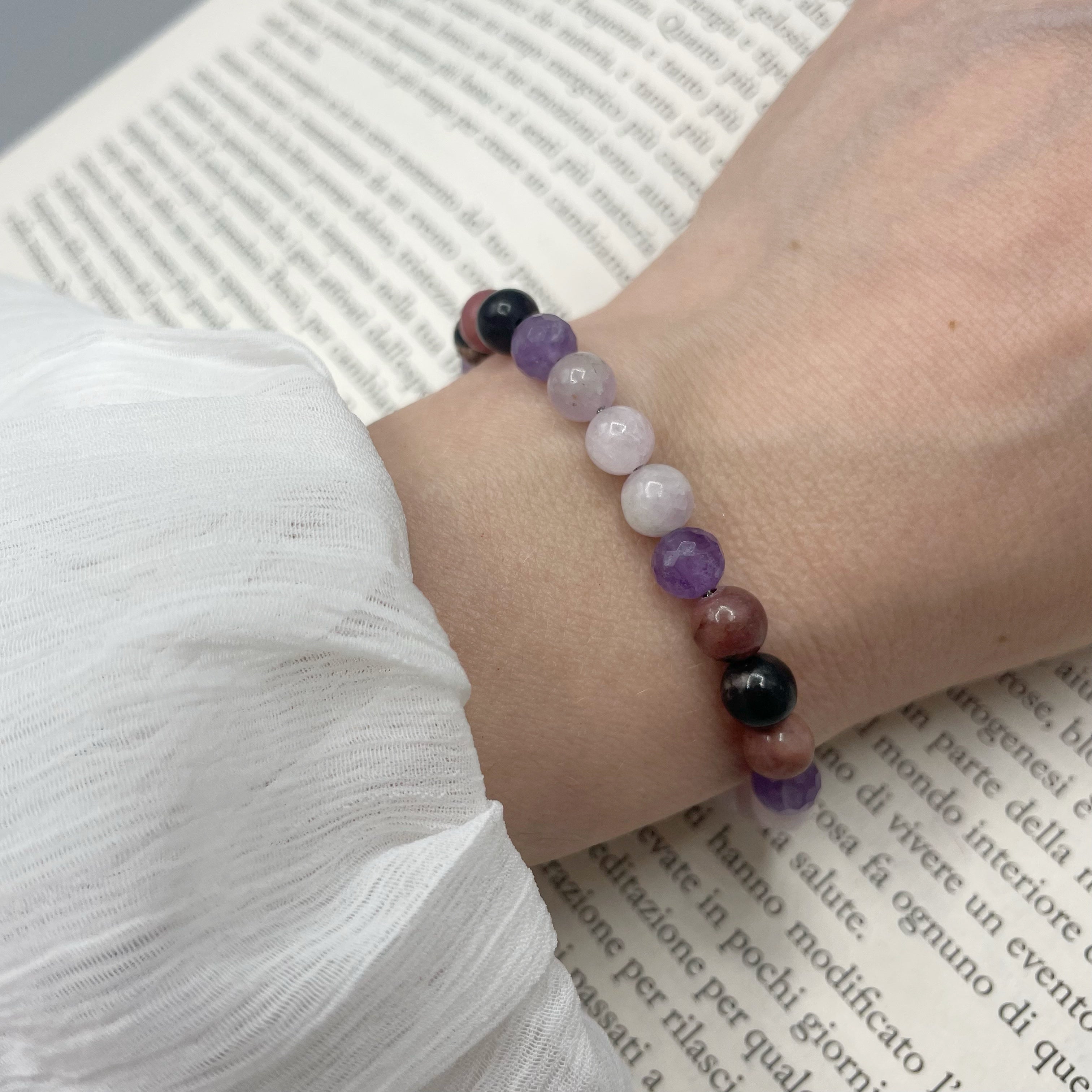Bracciale della Rinascita - Ametista, Kunzite, Rodonite - LIMITED EDITION