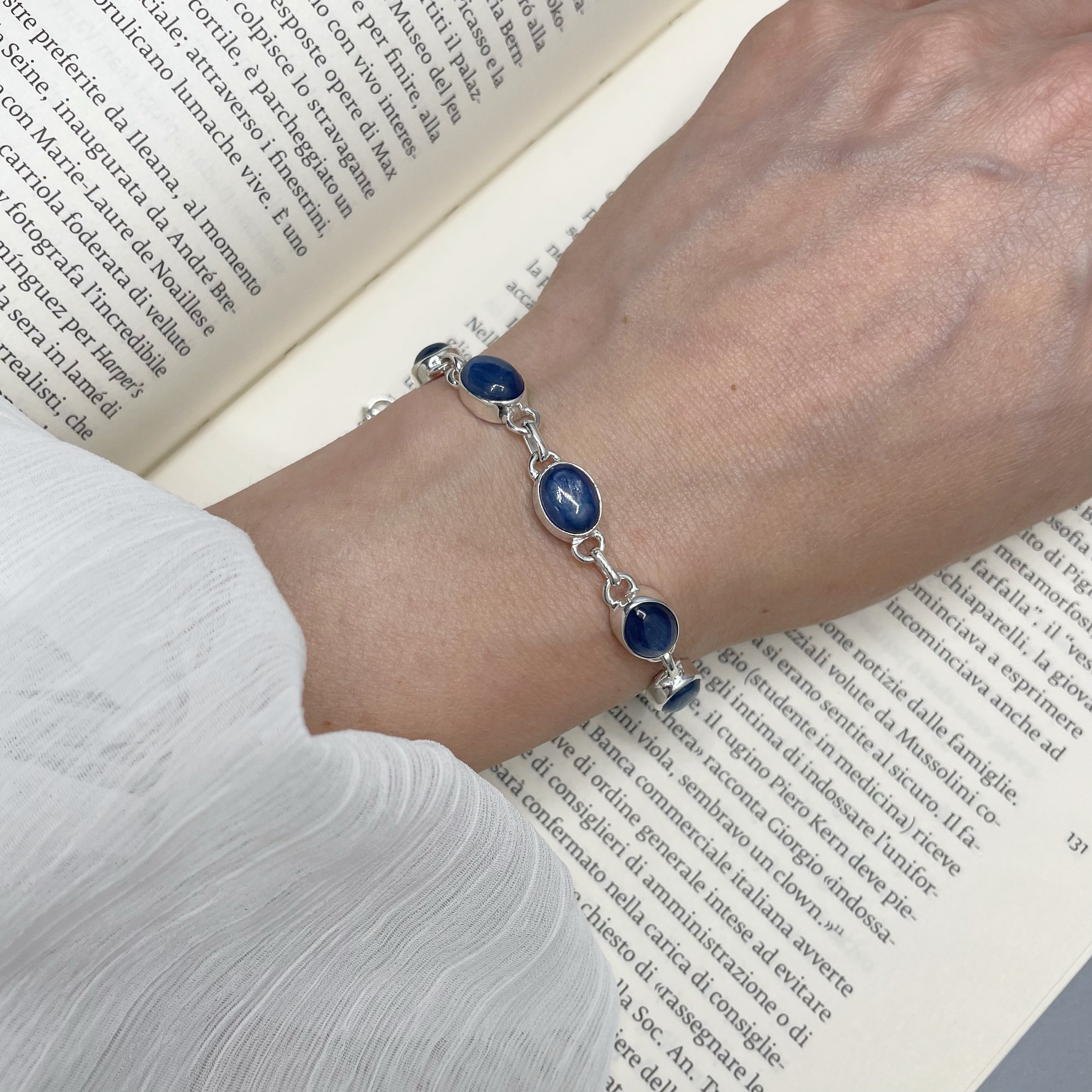 Bracciale Cianite e Argento 925 - Ovale