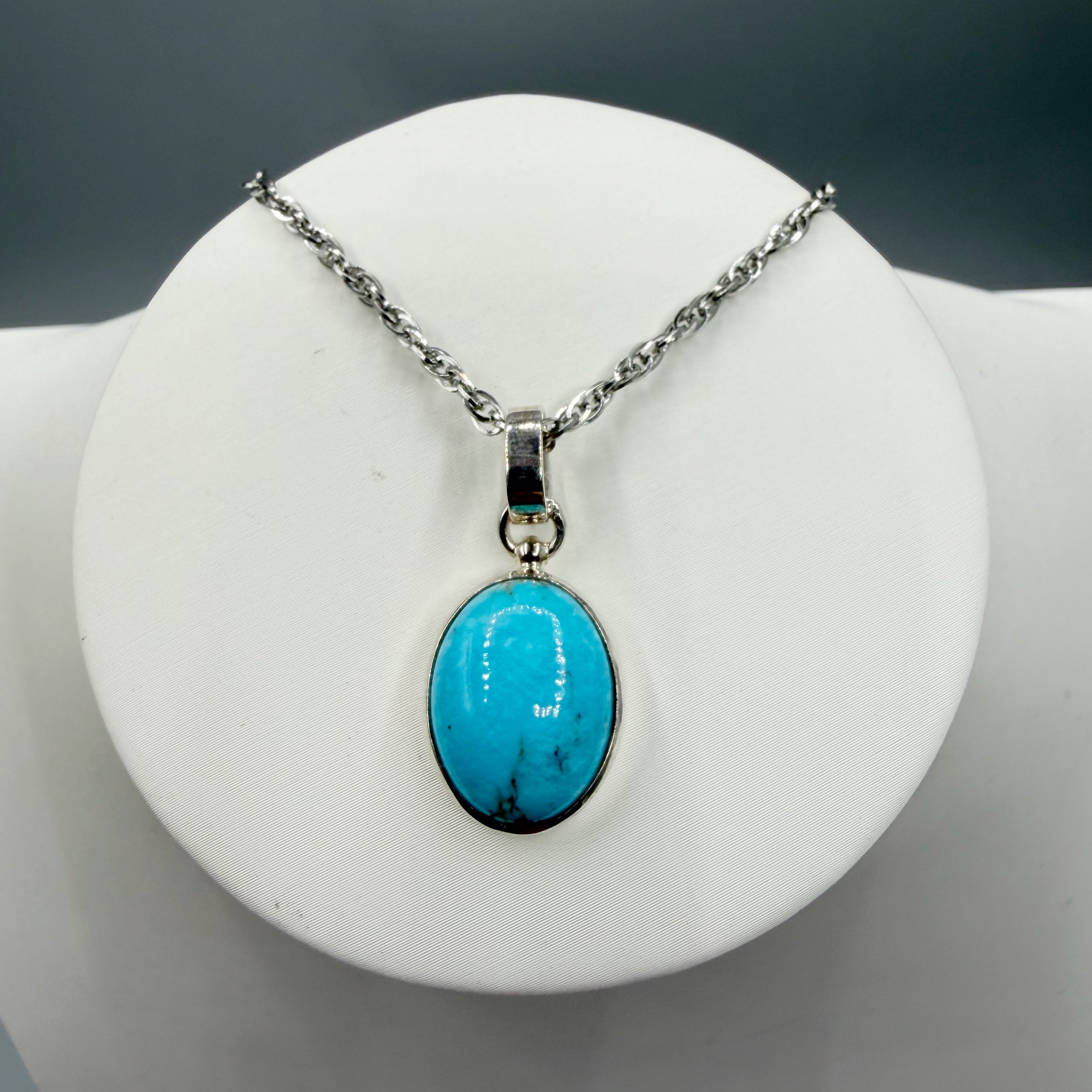Ciondolo Turchese Naturale - Argento 925