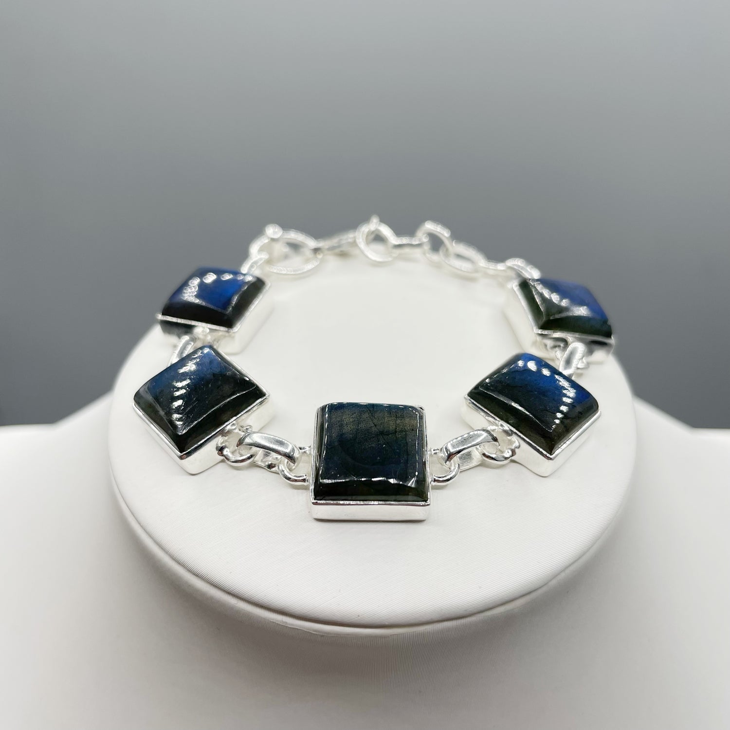 Bracciale Labradorite e Argento 925 - quadrato