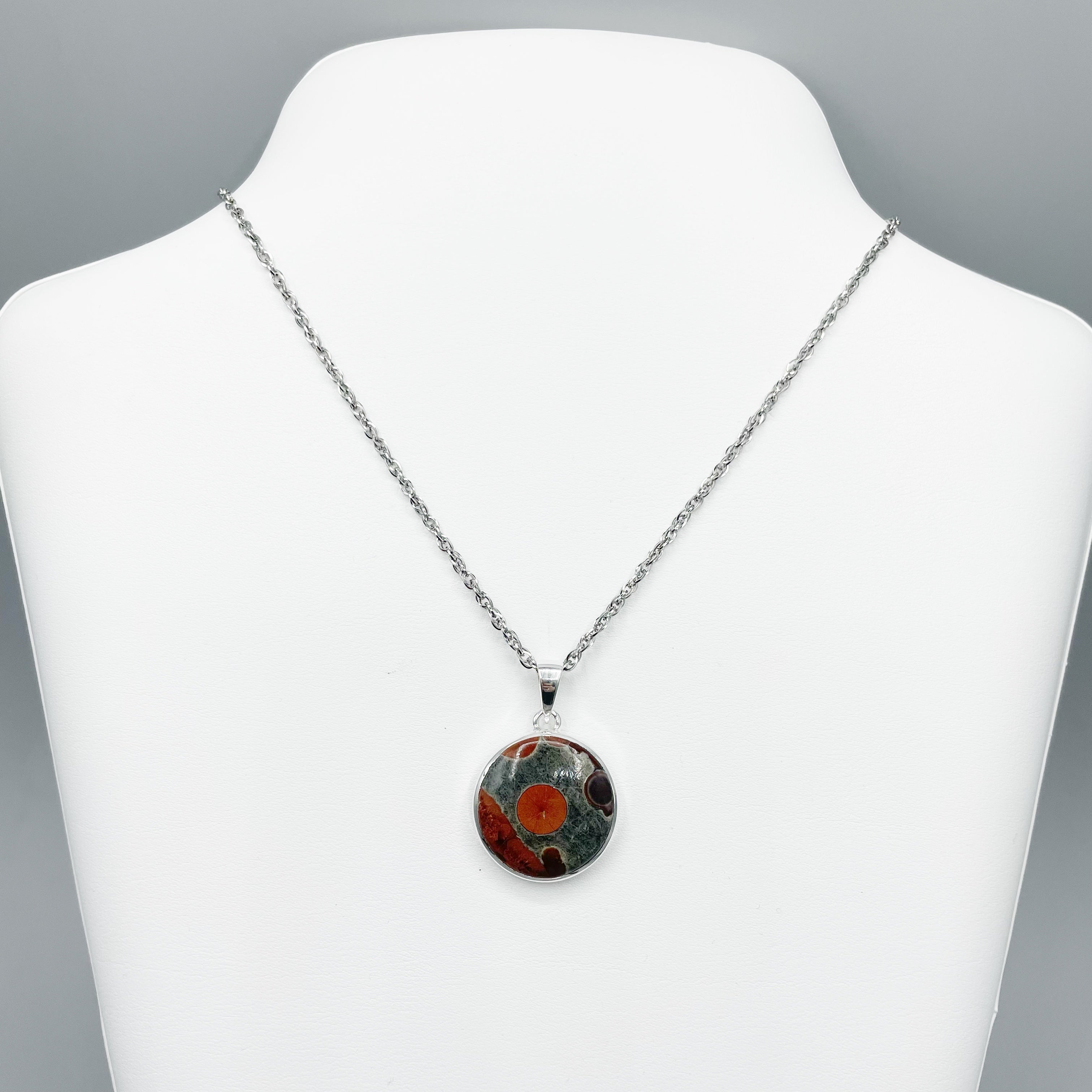 Ciondolo Ossidiana Peanut Tondo - Argento 925