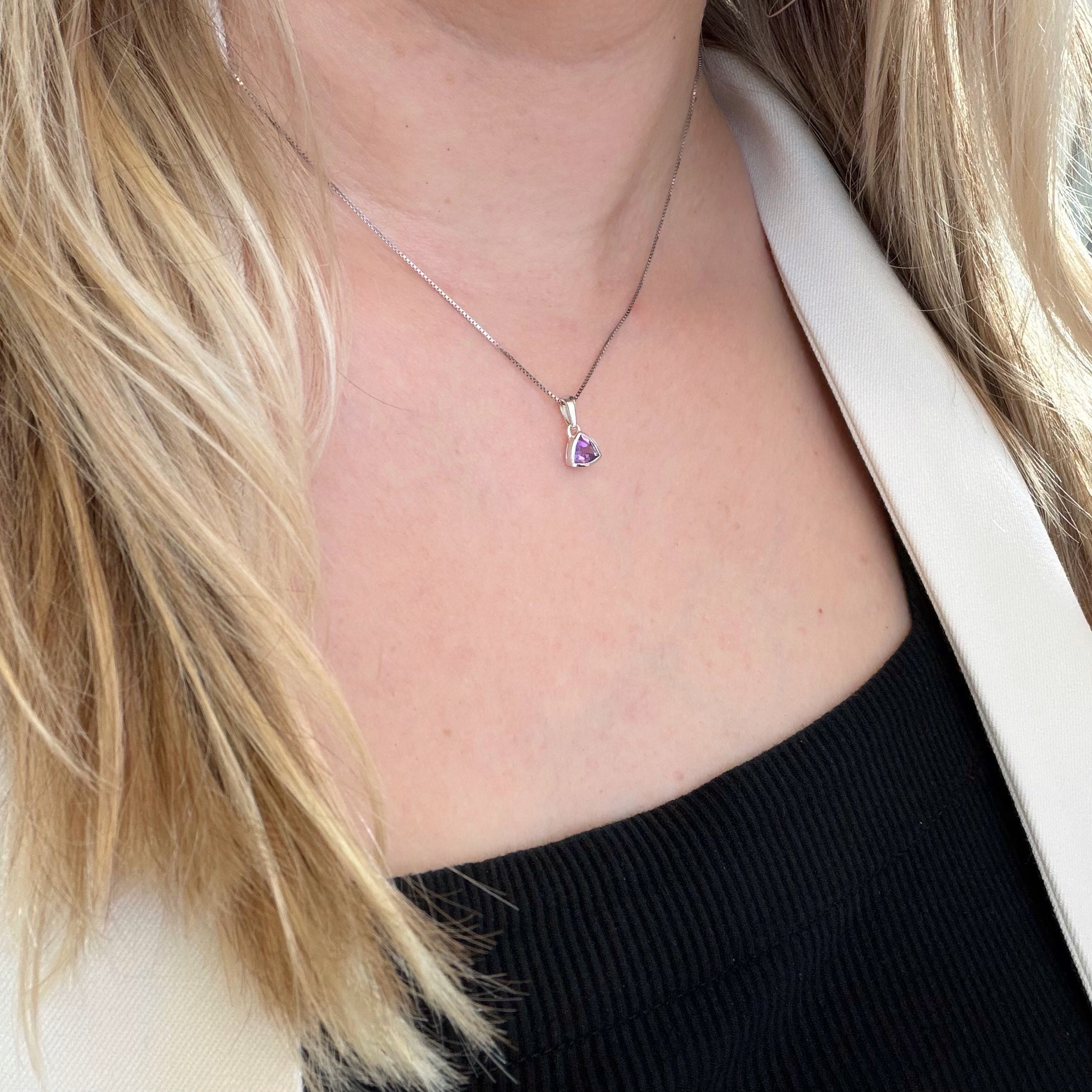 Collana Punto Luce Ametista - Argento 925