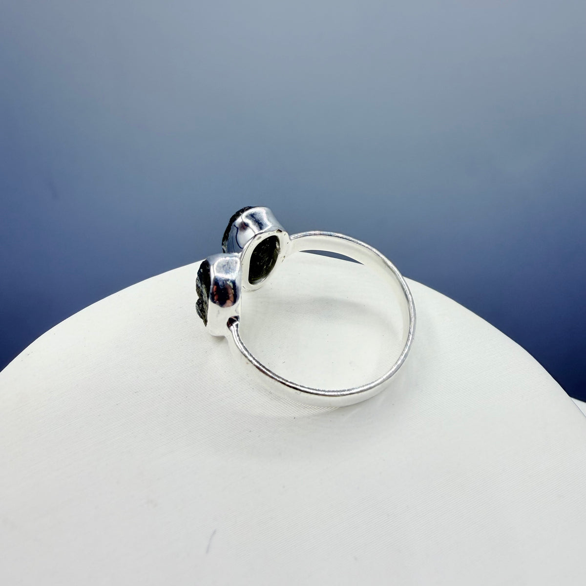 Anello Moldavite Double - Argento 925