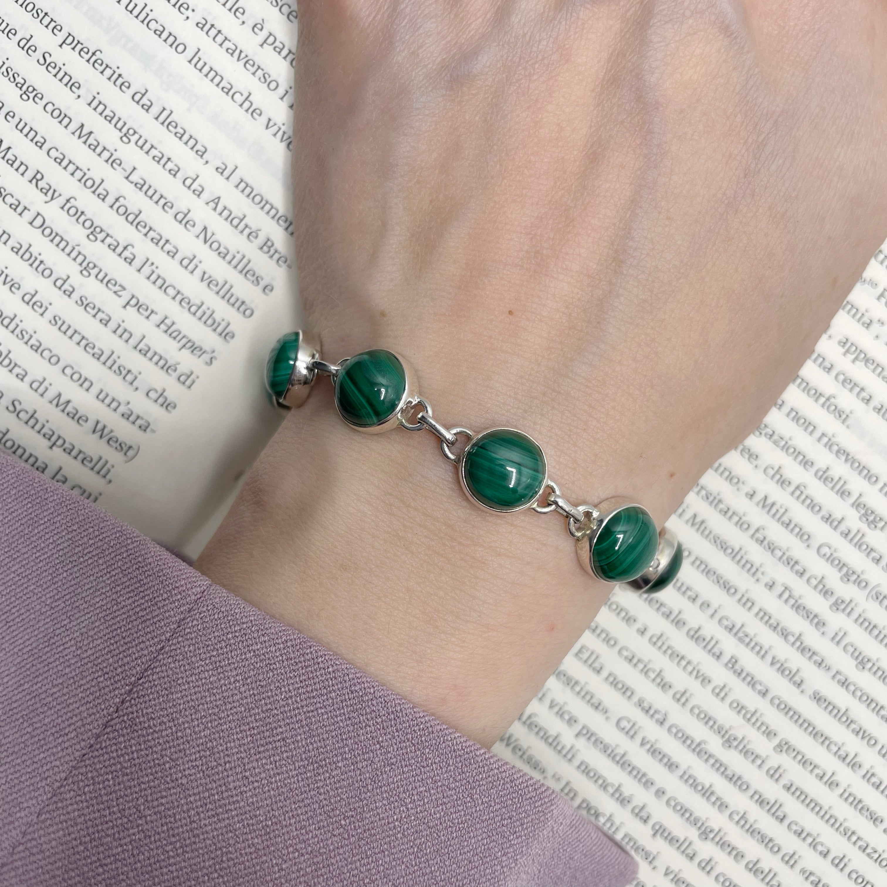 Bracciale Malachite e Argento 925