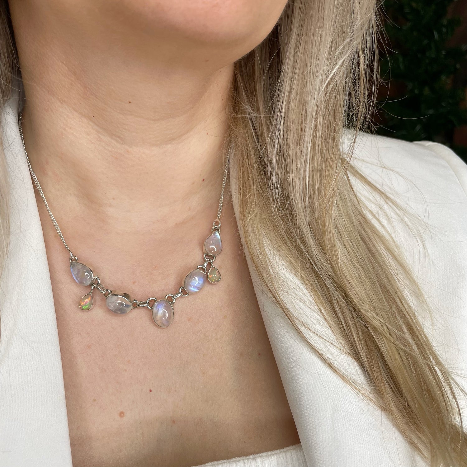 Collana Opale Etiope e Labradorite Bianca - Argento 925